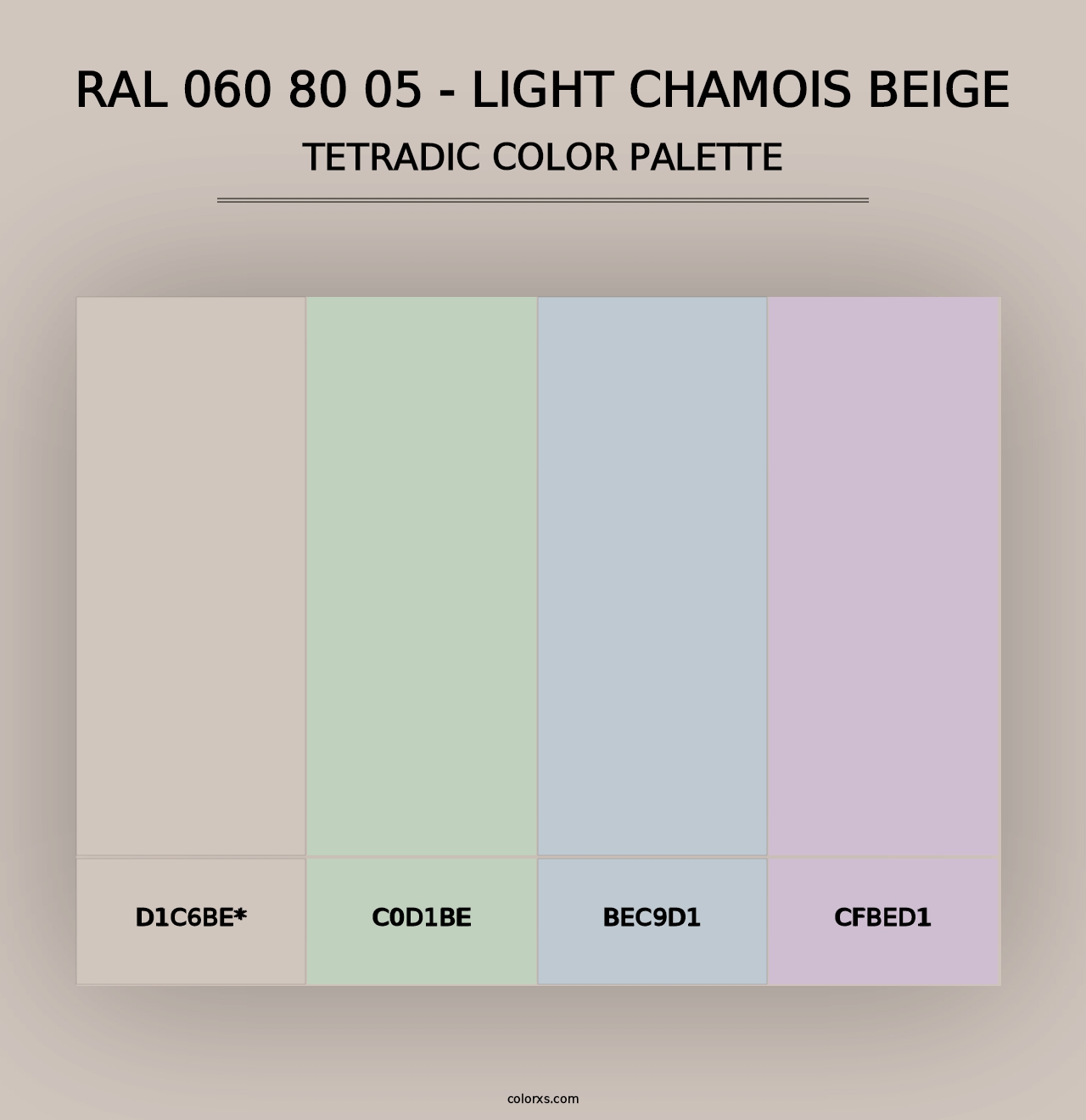 RAL 060 80 05 - Light Chamois Beige - Tetradic Color Palette