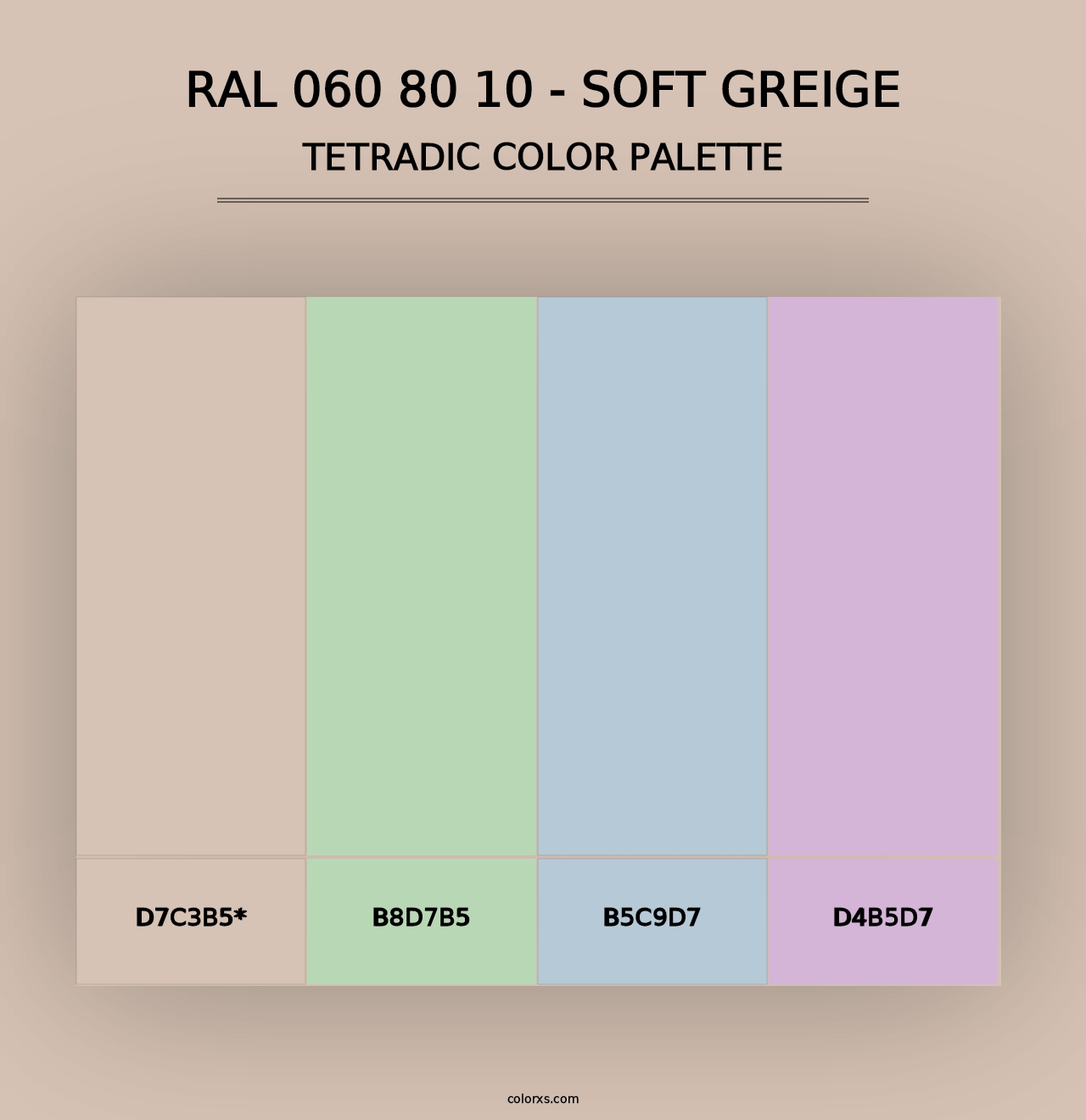 RAL 060 80 10 - Soft Greige - Tetradic Color Palette