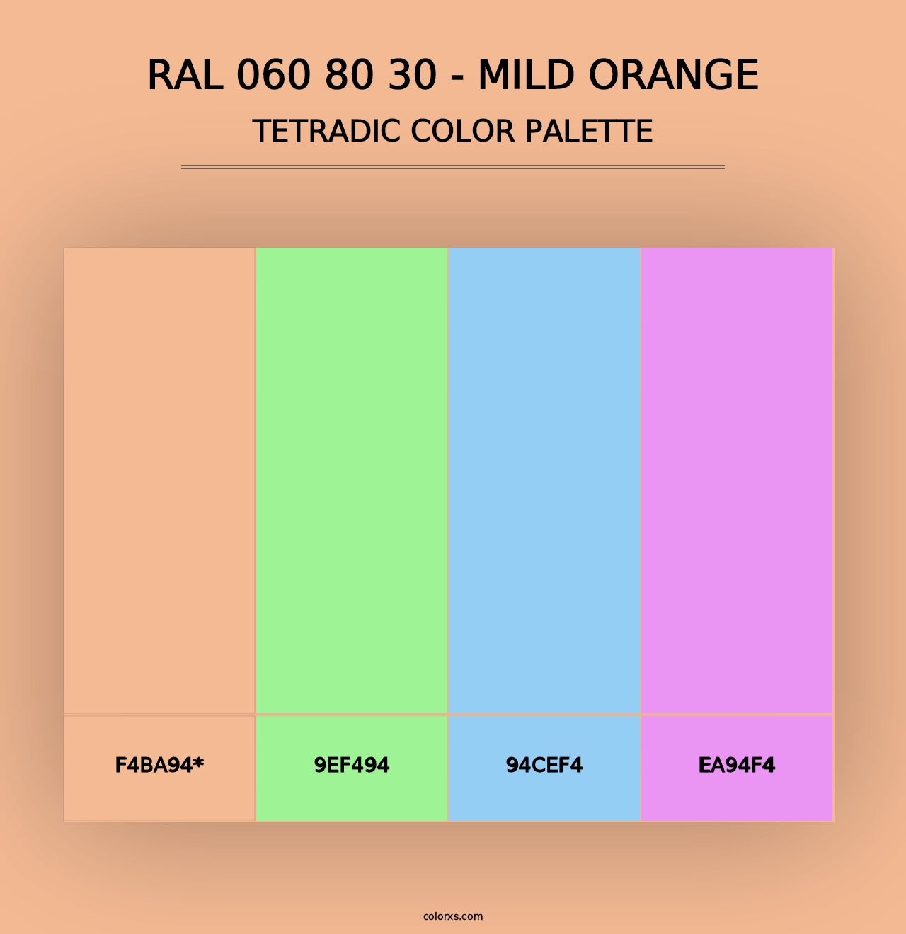 RAL 060 80 30 - Mild Orange - Tetradic Color Palette