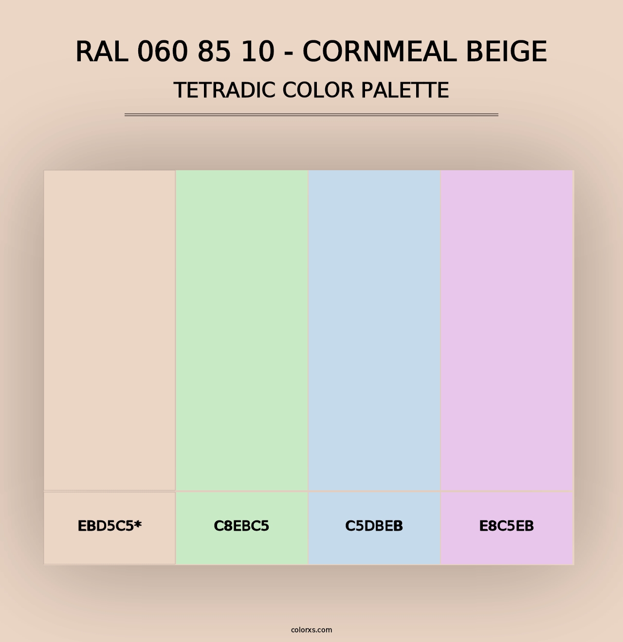 RAL 060 85 10 - Cornmeal Beige - Tetradic Color Palette