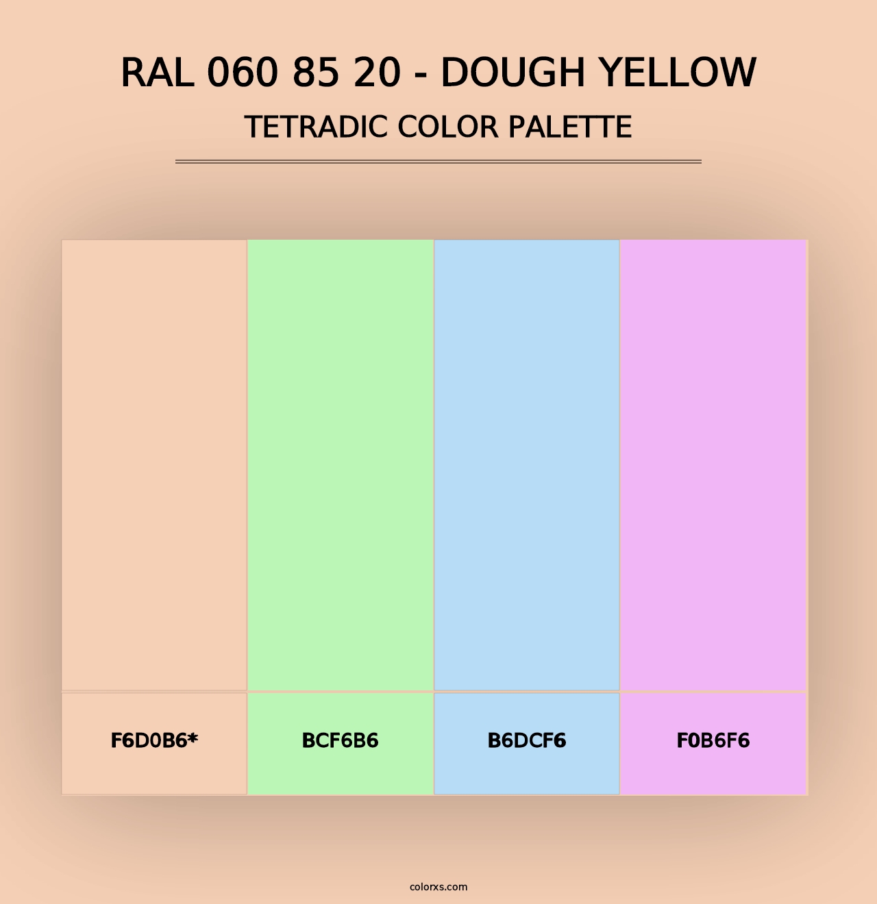 RAL 060 85 20 - Dough Yellow - Tetradic Color Palette