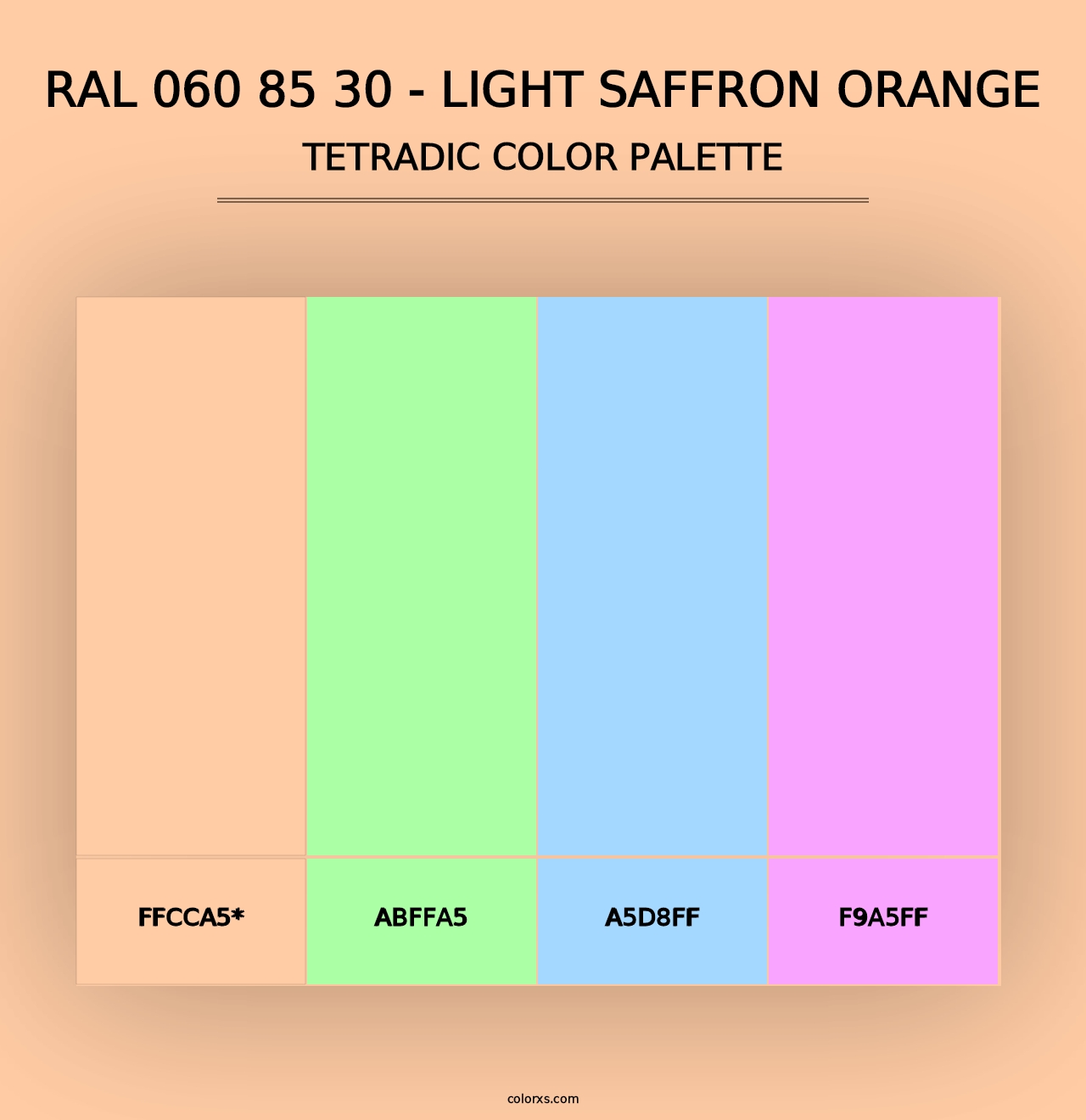 RAL 060 85 30 - Light Saffron Orange - Tetradic Color Palette