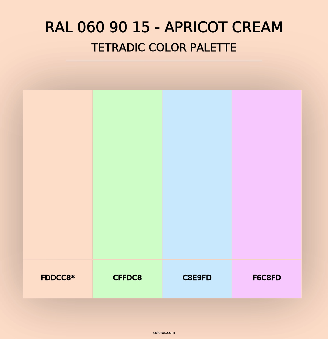 RAL 060 90 15 - Apricot Cream - Tetradic Color Palette