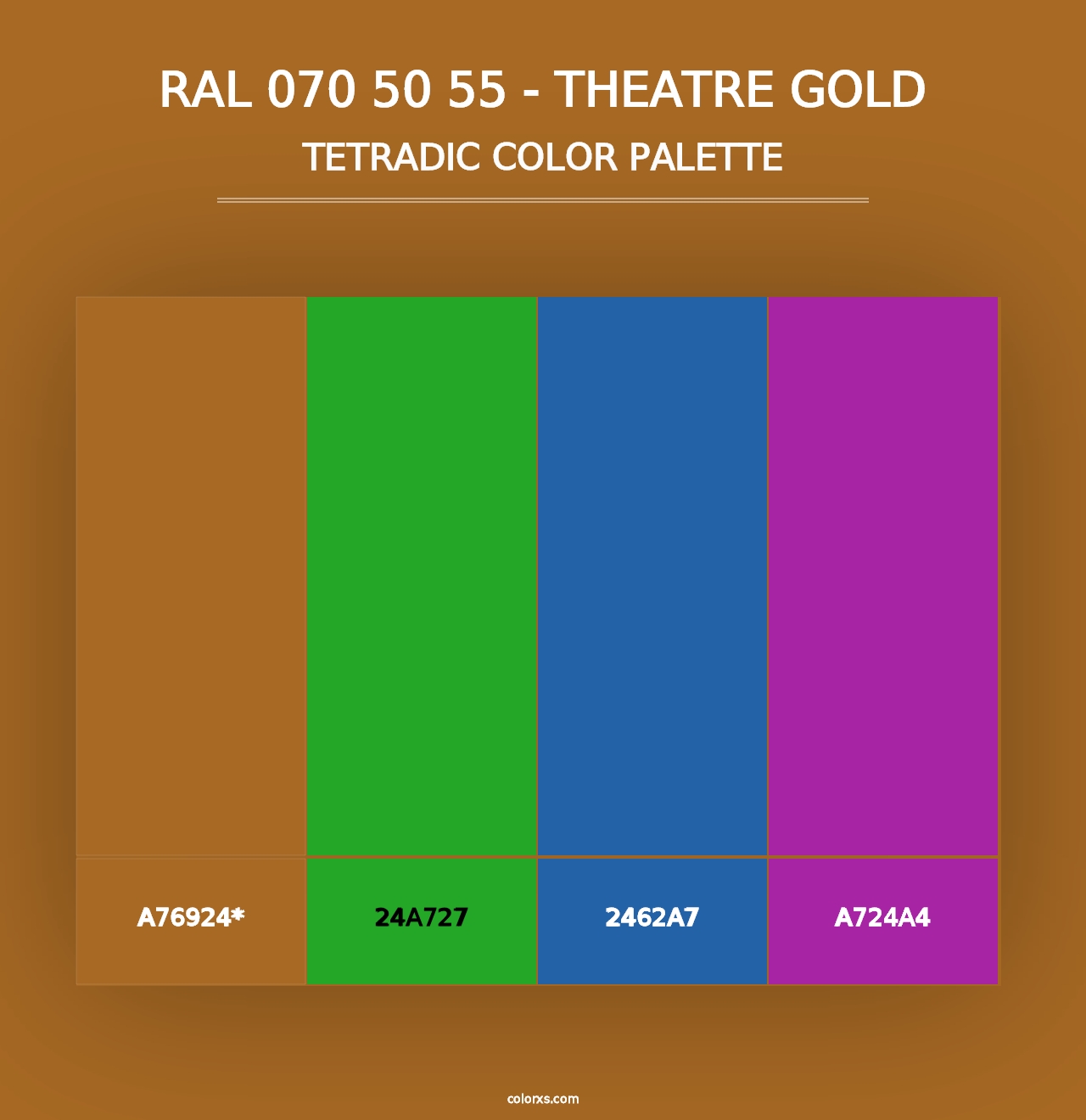 RAL 070 50 55 - Theatre Gold - Tetradic Color Palette