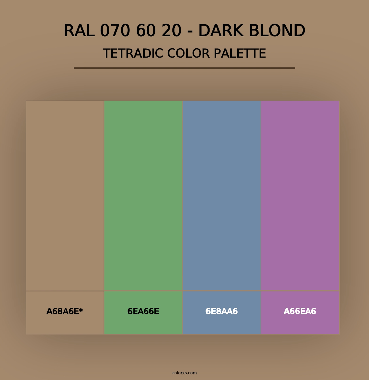 RAL 070 60 20 - Dark Blond - Tetradic Color Palette