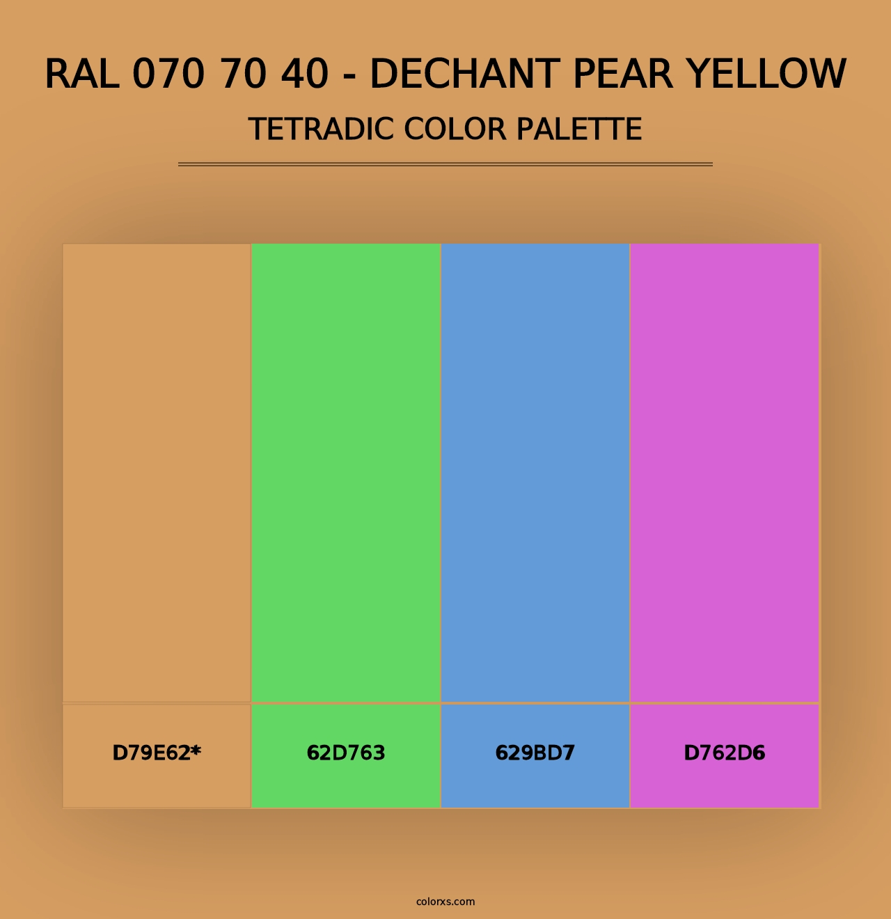 RAL 070 70 40 - Dechant Pear Yellow - Tetradic Color Palette