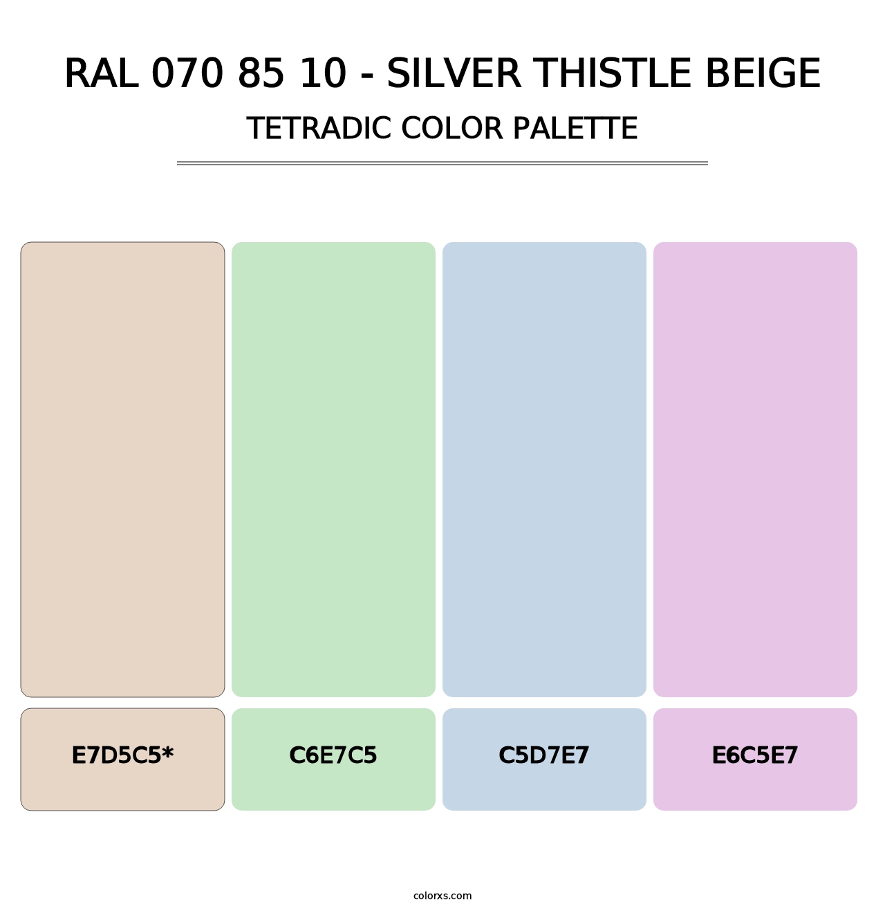 RAL 070 85 10 - Silver Thistle Beige - Tetradic Color Palette