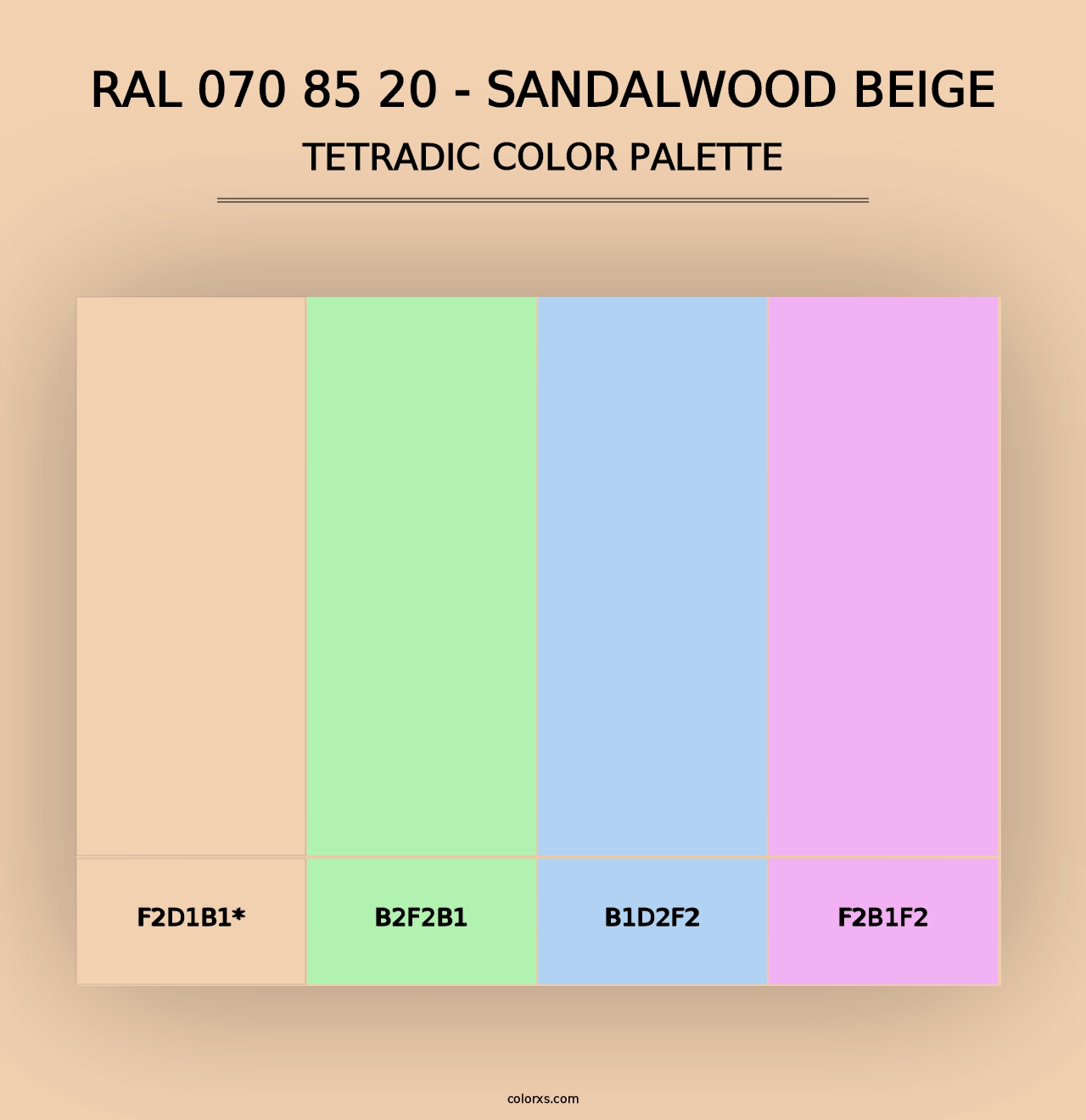 RAL 070 85 20 - Sandalwood Beige - Tetradic Color Palette