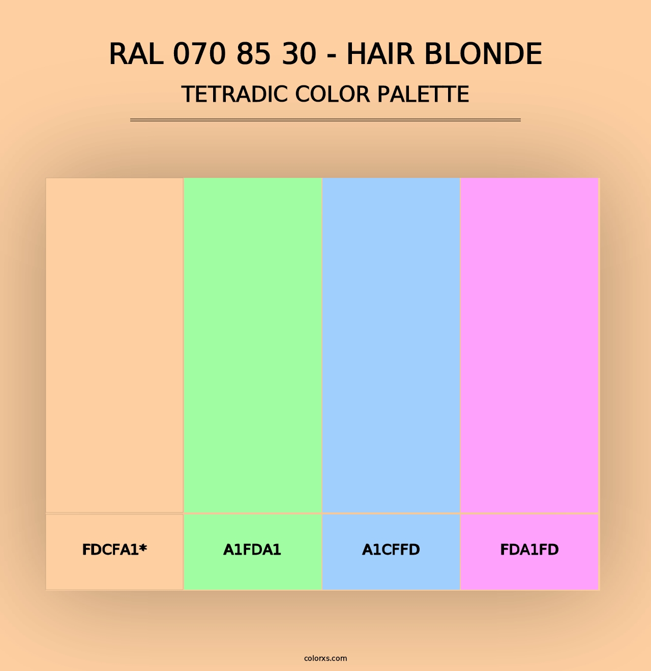 RAL 070 85 30 - Hair Blonde - Tetradic Color Palette