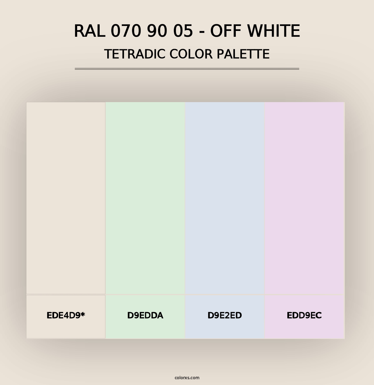 RAL 070 90 05 - Off White - Tetradic Color Palette