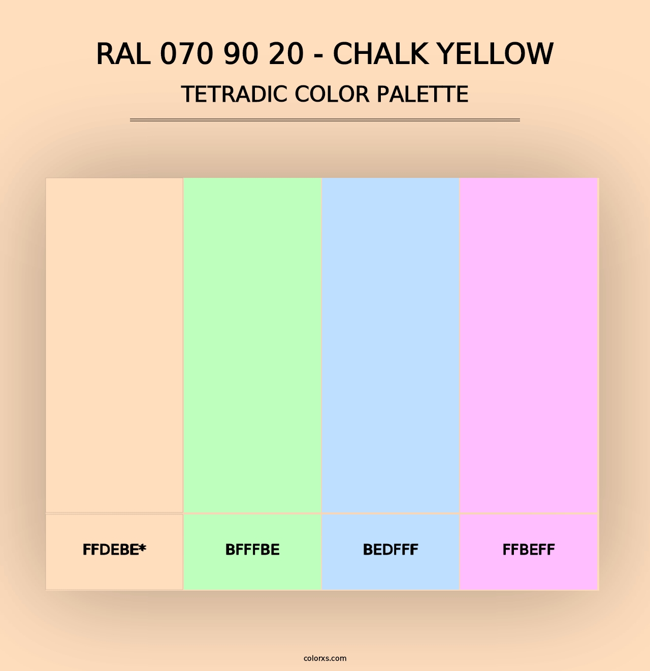 RAL 070 90 20 - Chalk Yellow - Tetradic Color Palette