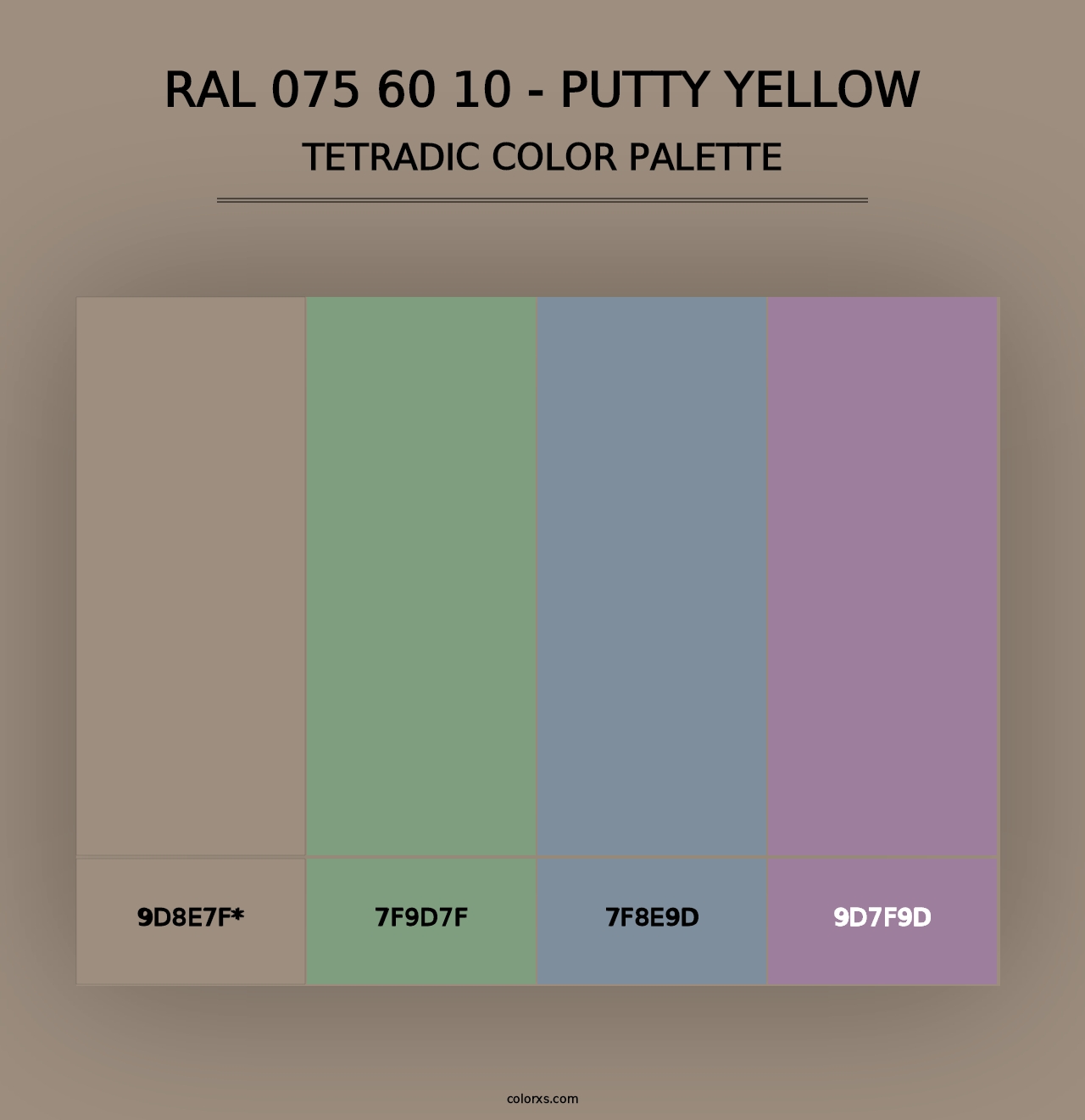 RAL 075 60 10 - Putty Yellow - Tetradic Color Palette