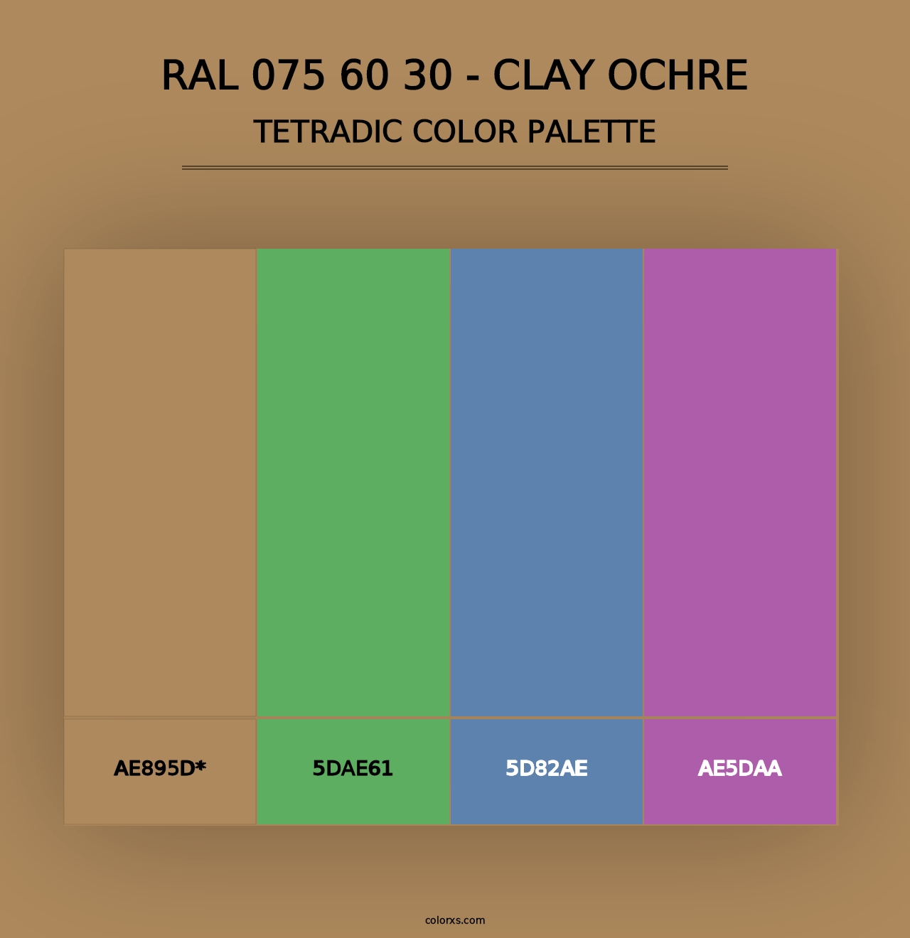 RAL 075 60 30 - Clay Ochre - Tetradic Color Palette