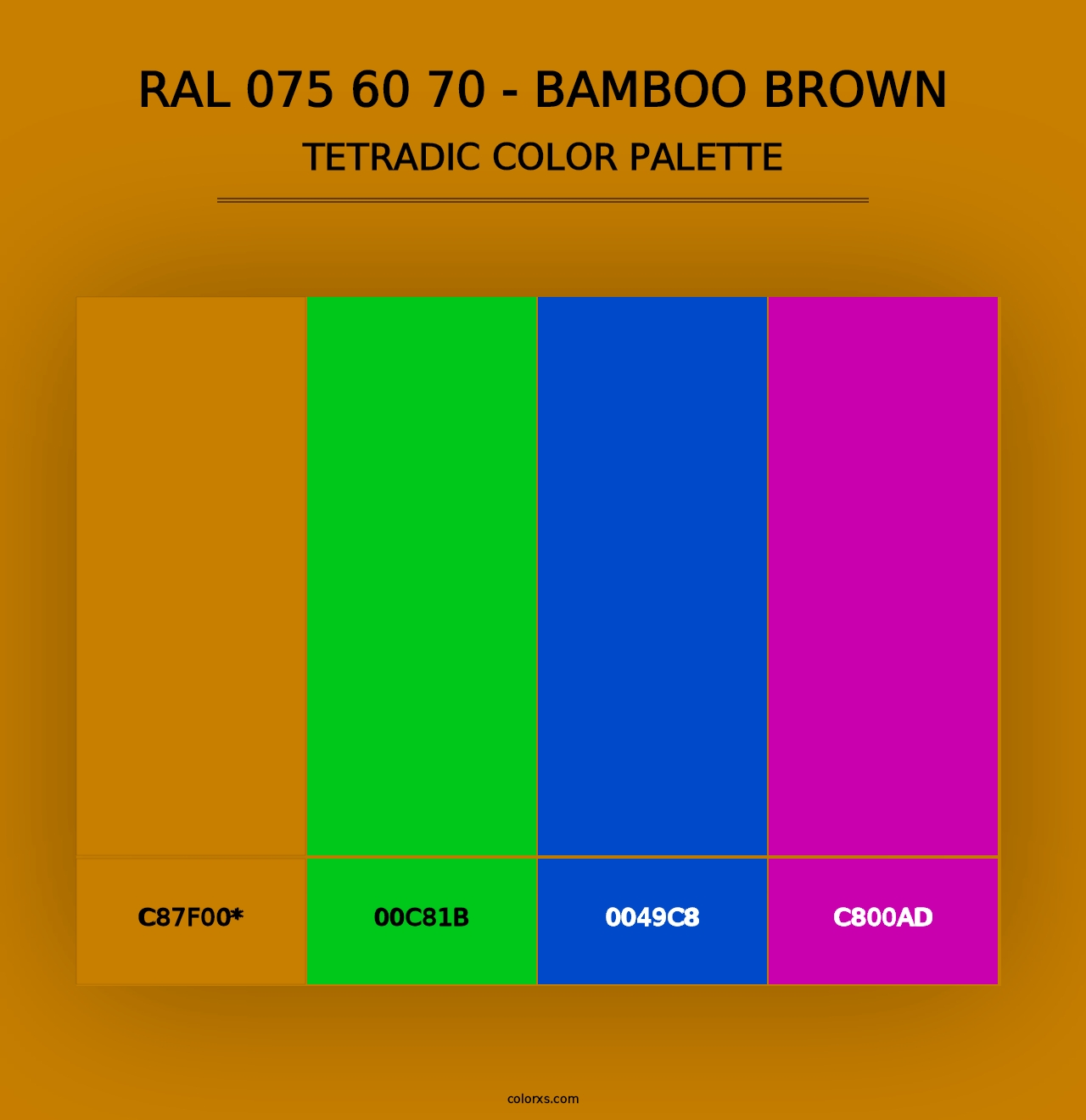 RAL 075 60 70 - Bamboo Brown - Tetradic Color Palette