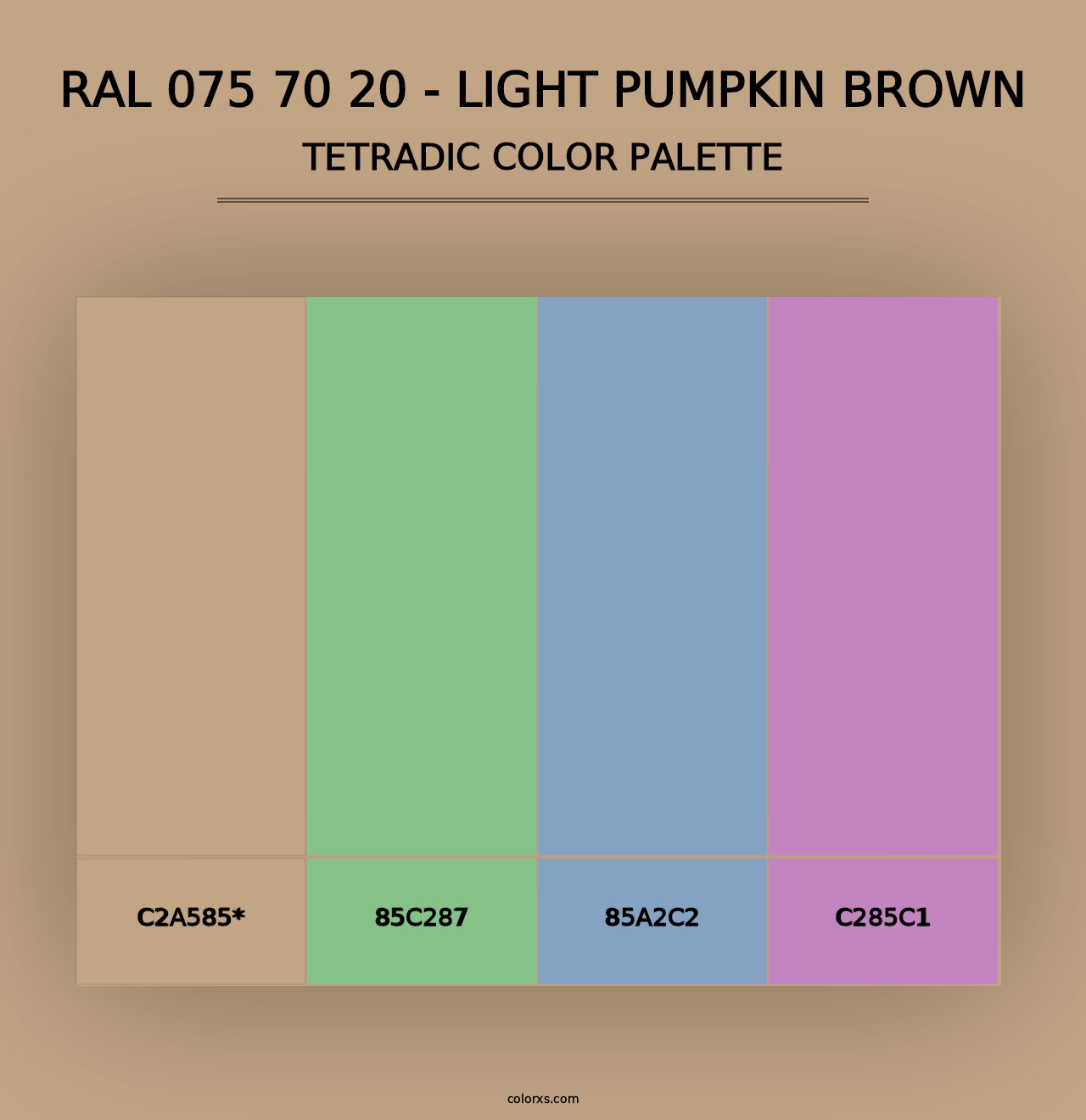 RAL 075 70 20 - Light Pumpkin Brown - Tetradic Color Palette