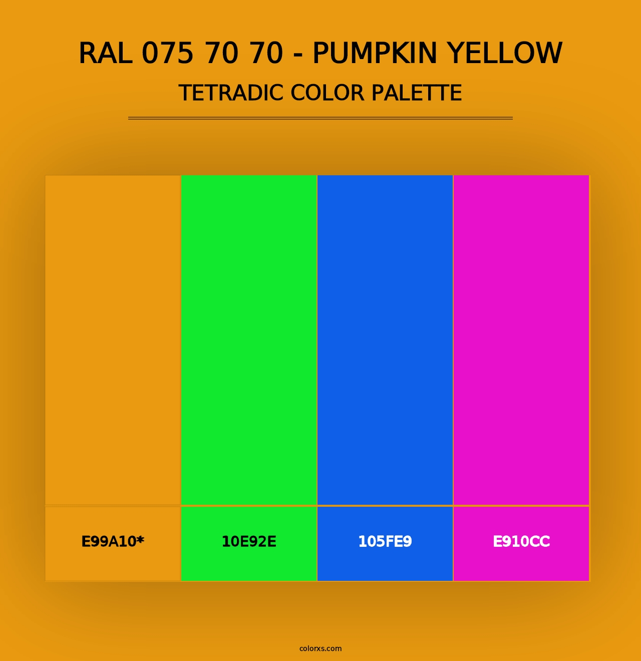 RAL 075 70 70 - Pumpkin Yellow - Tetradic Color Palette