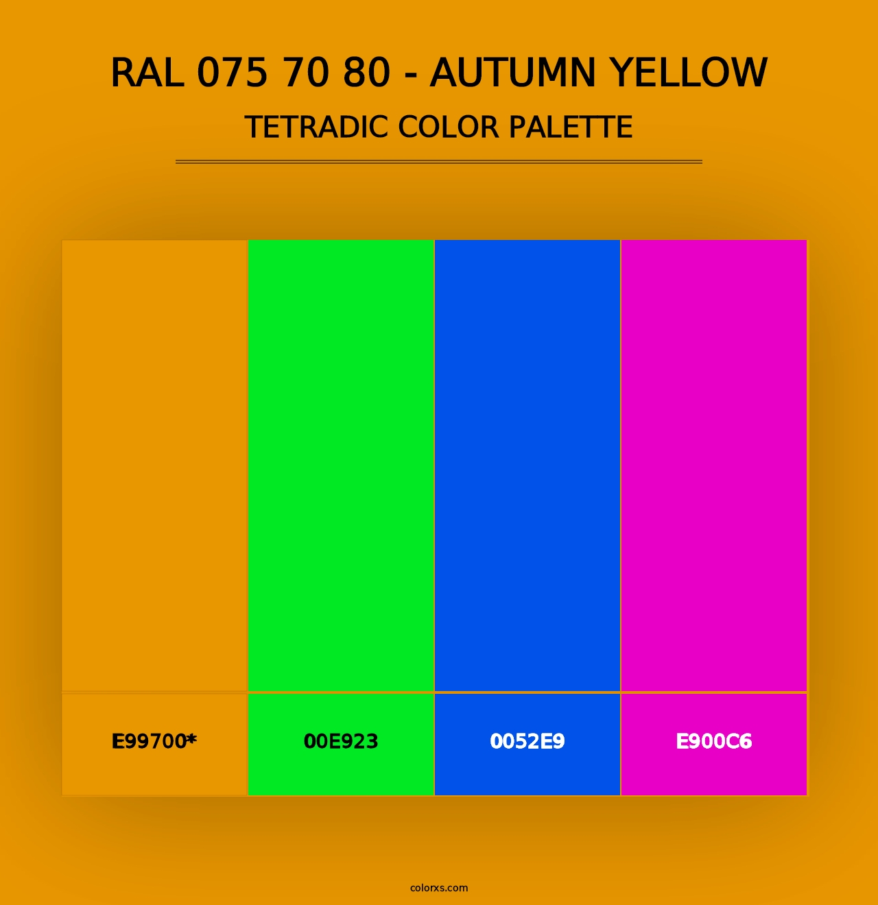 RAL 075 70 80 - Autumn Yellow - Tetradic Color Palette