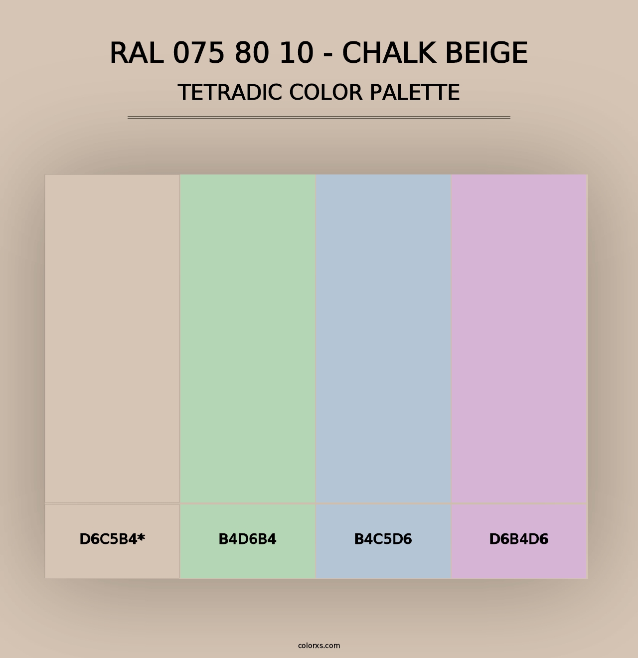 RAL 075 80 10 - Chalk Beige - Tetradic Color Palette