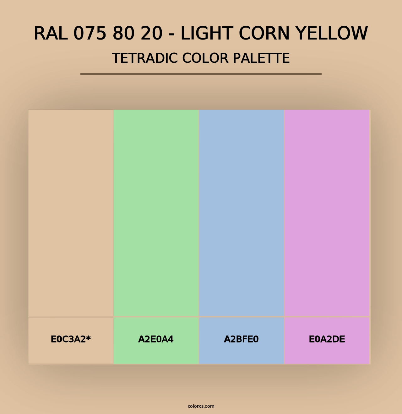 RAL 075 80 20 - Light Corn Yellow - Tetradic Color Palette