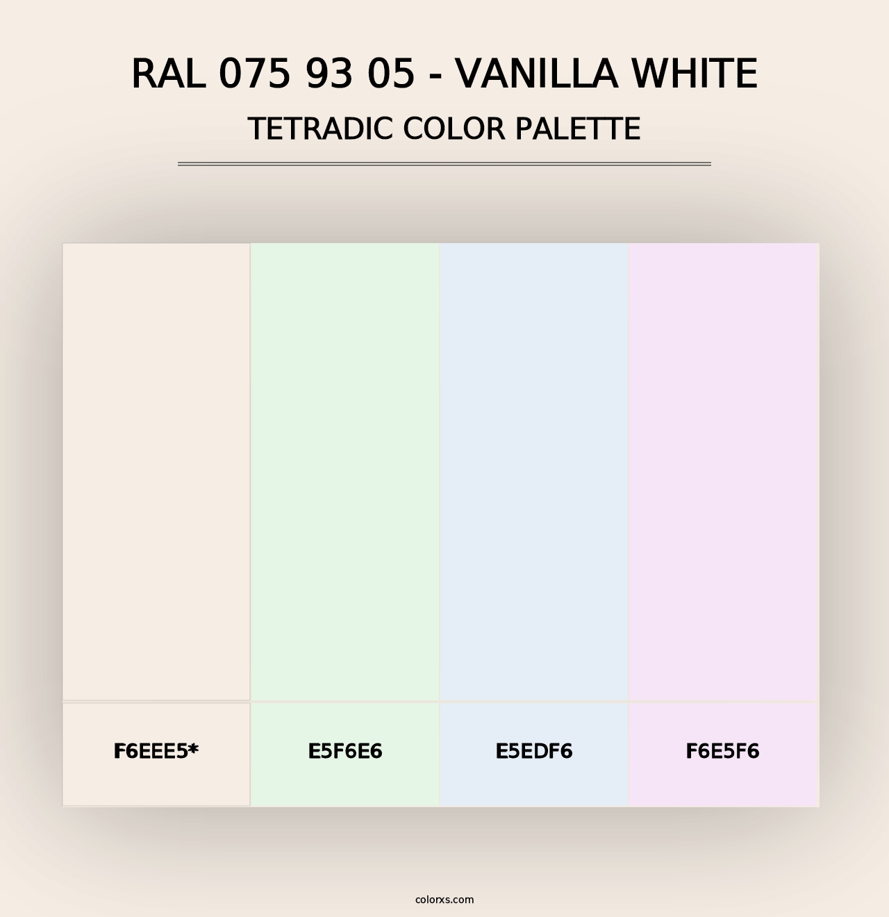 RAL 075 93 05 - Vanilla White - Tetradic Color Palette