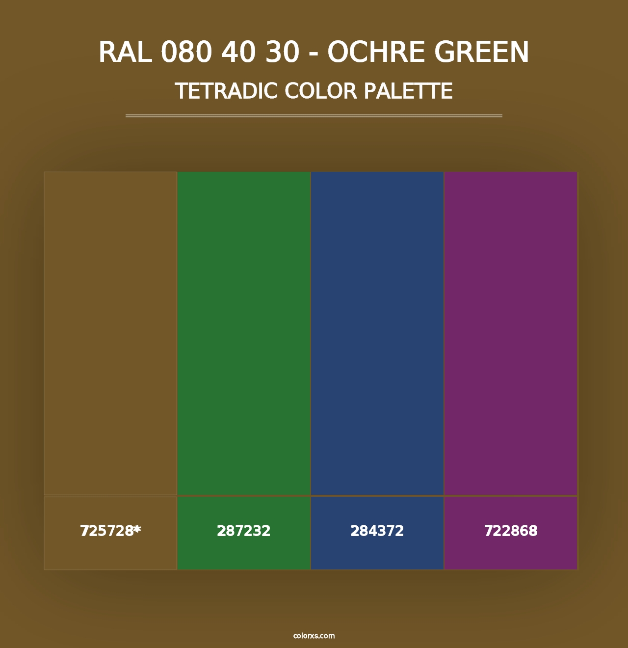 RAL 080 40 30 - Ochre Green - Tetradic Color Palette