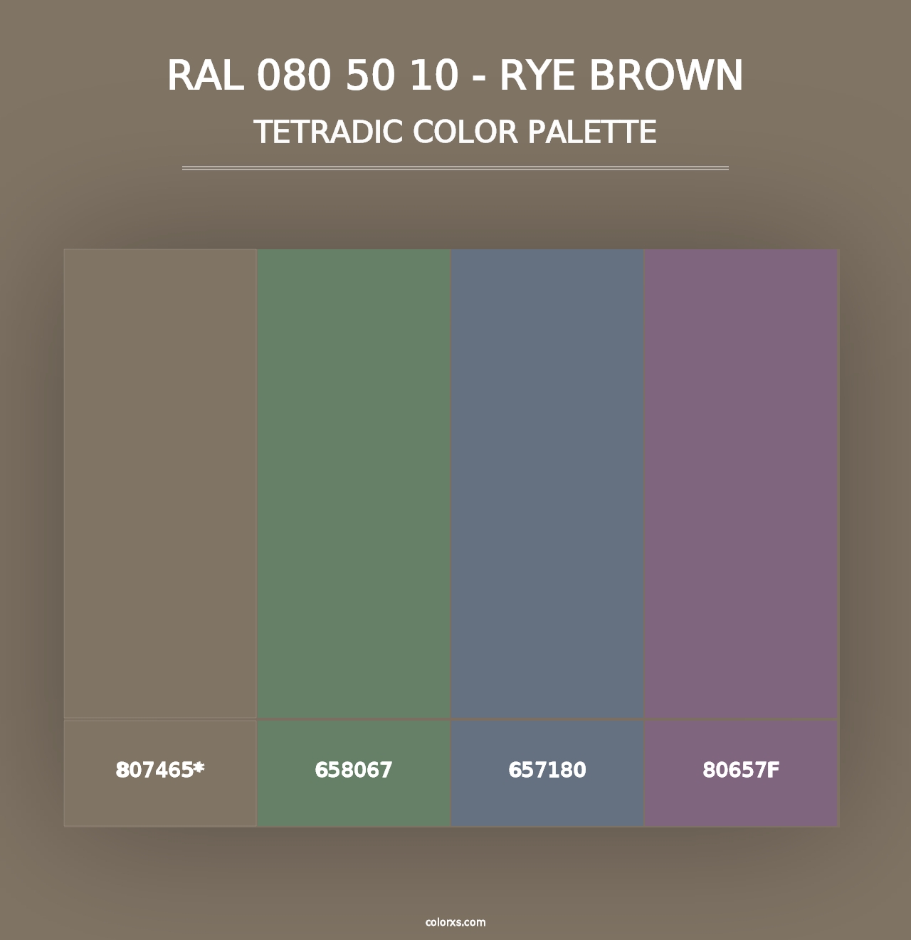 RAL 080 50 10 - Rye Brown - Tetradic Color Palette