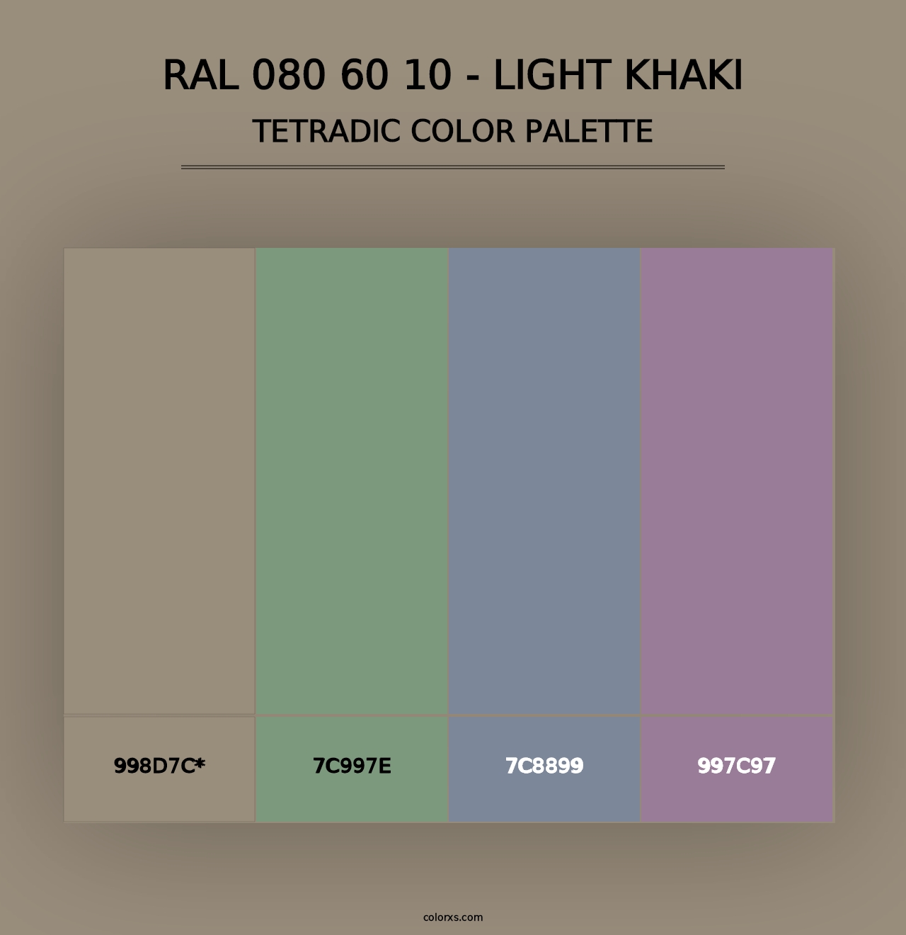 RAL 080 60 10 - Light Khaki - Tetradic Color Palette