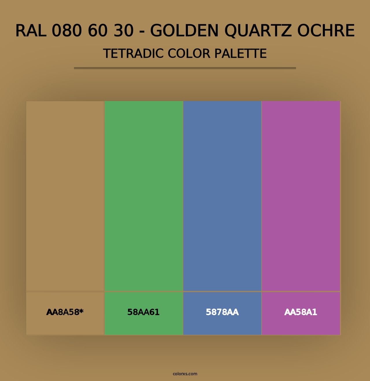 RAL 080 60 30 - Golden Quartz Ochre - Tetradic Color Palette