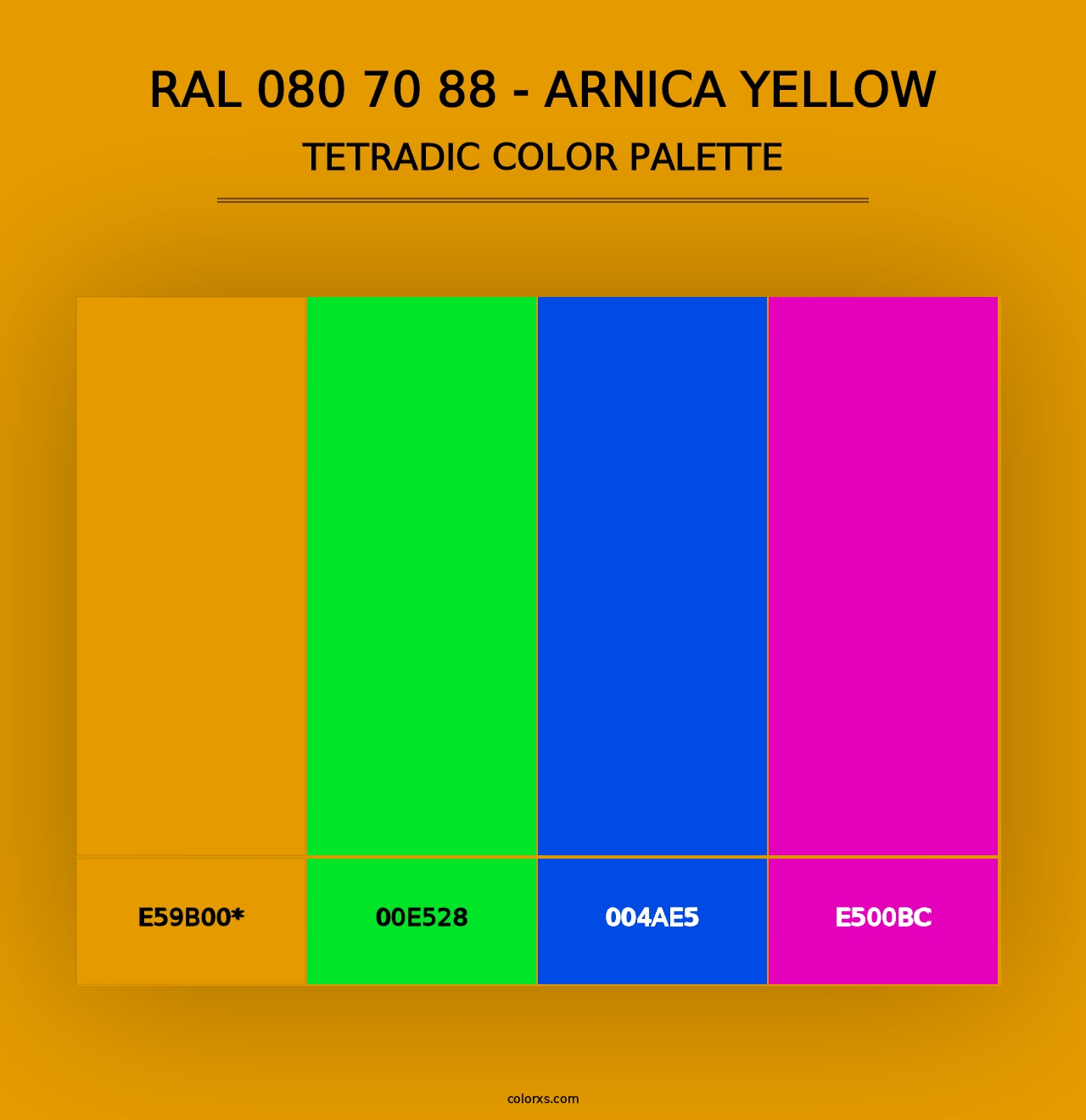 RAL 080 70 88 - Arnica Yellow - Tetradic Color Palette