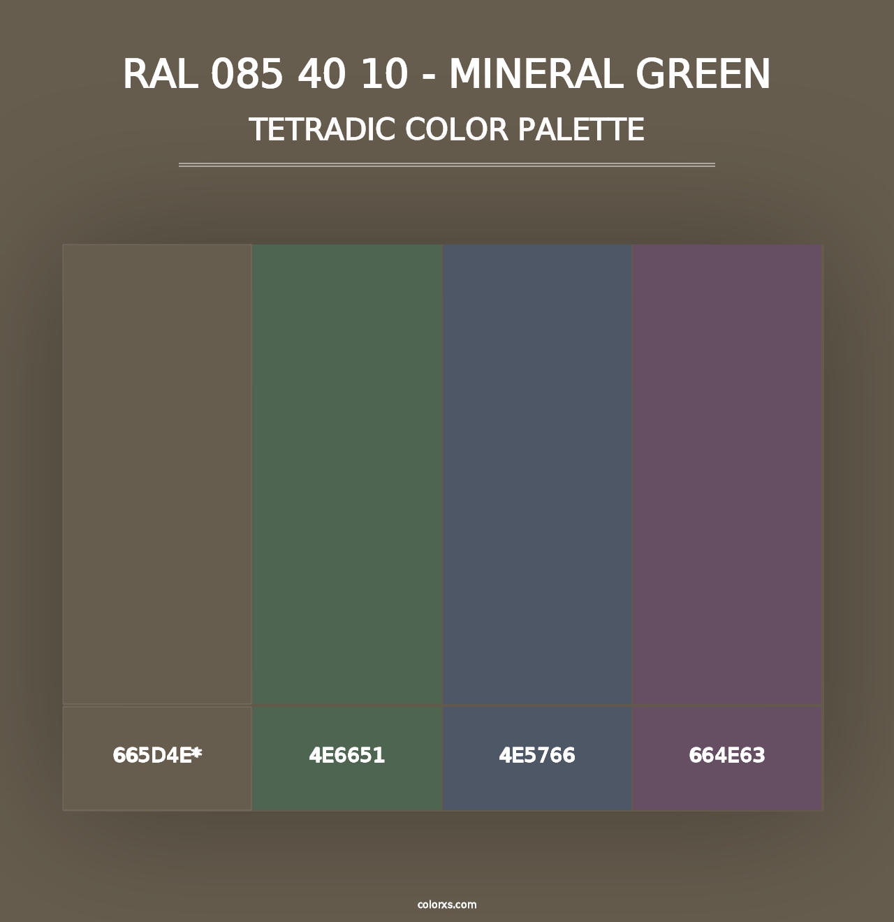 RAL 085 40 10 - Mineral Green - Tetradic Color Palette