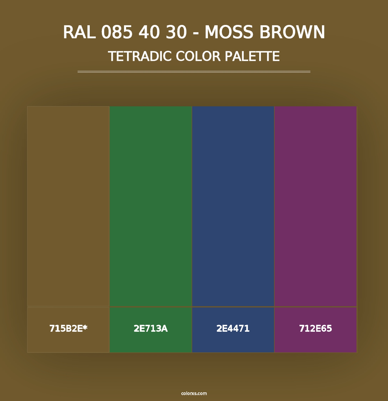 RAL 085 40 30 - Moss Brown - Tetradic Color Palette