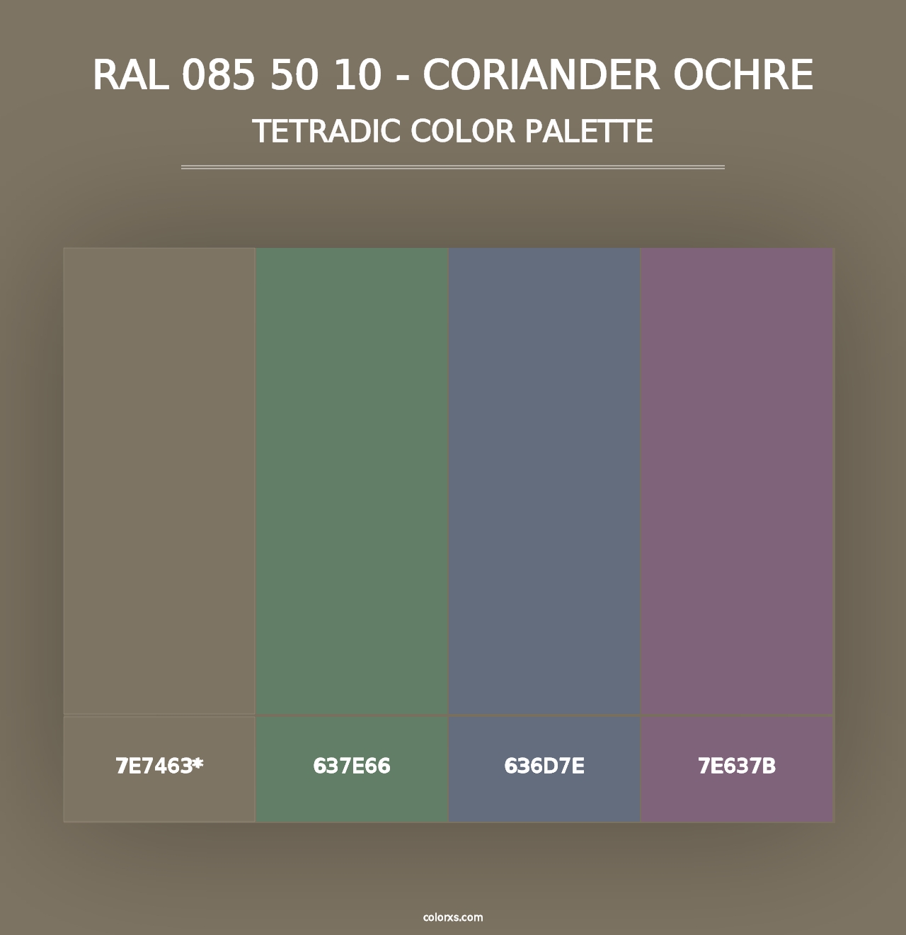 RAL 085 50 10 - Coriander Ochre - Tetradic Color Palette