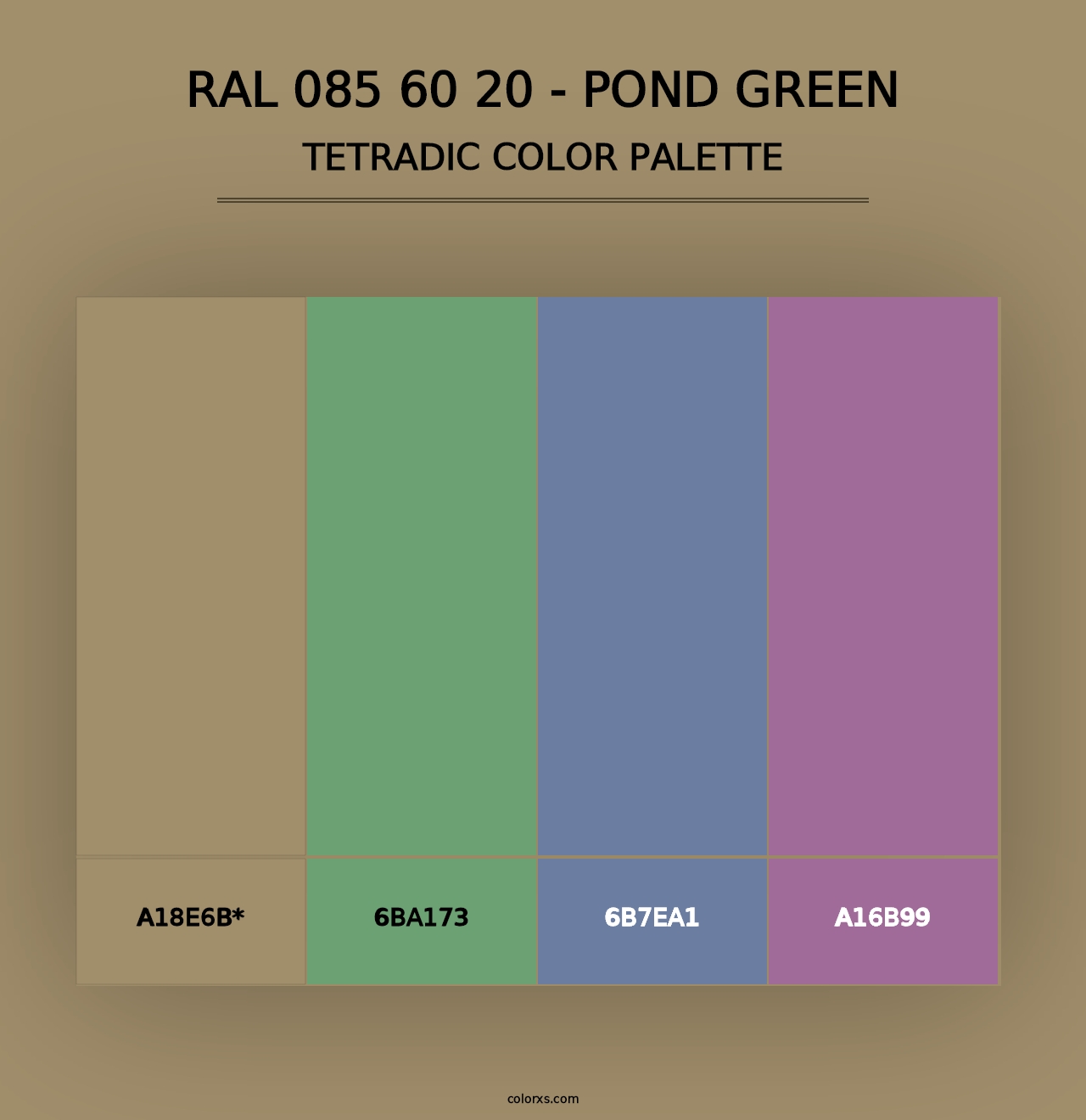 RAL 085 60 20 - Pond Green - Tetradic Color Palette