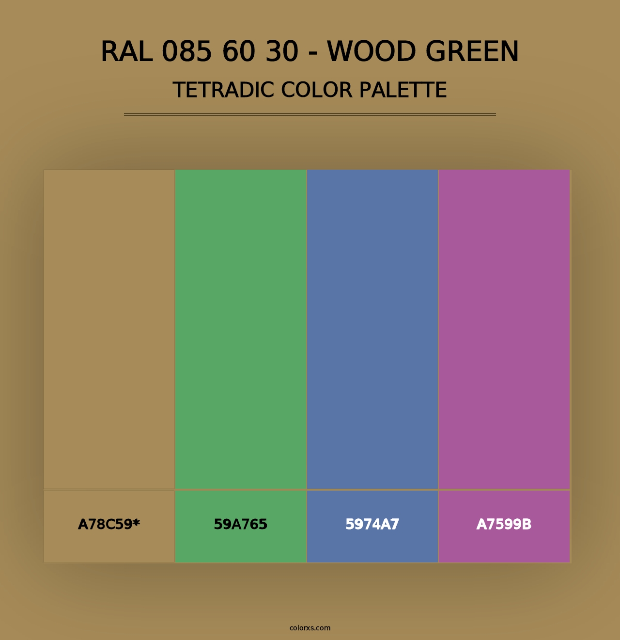 RAL 085 60 30 - Wood Green - Tetradic Color Palette