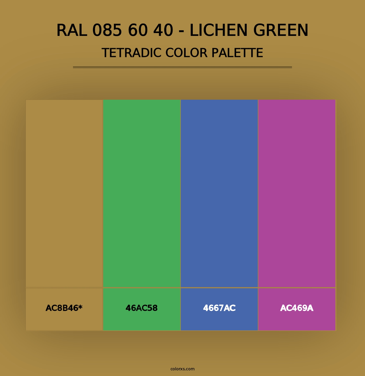 RAL 085 60 40 - Lichen Green - Tetradic Color Palette