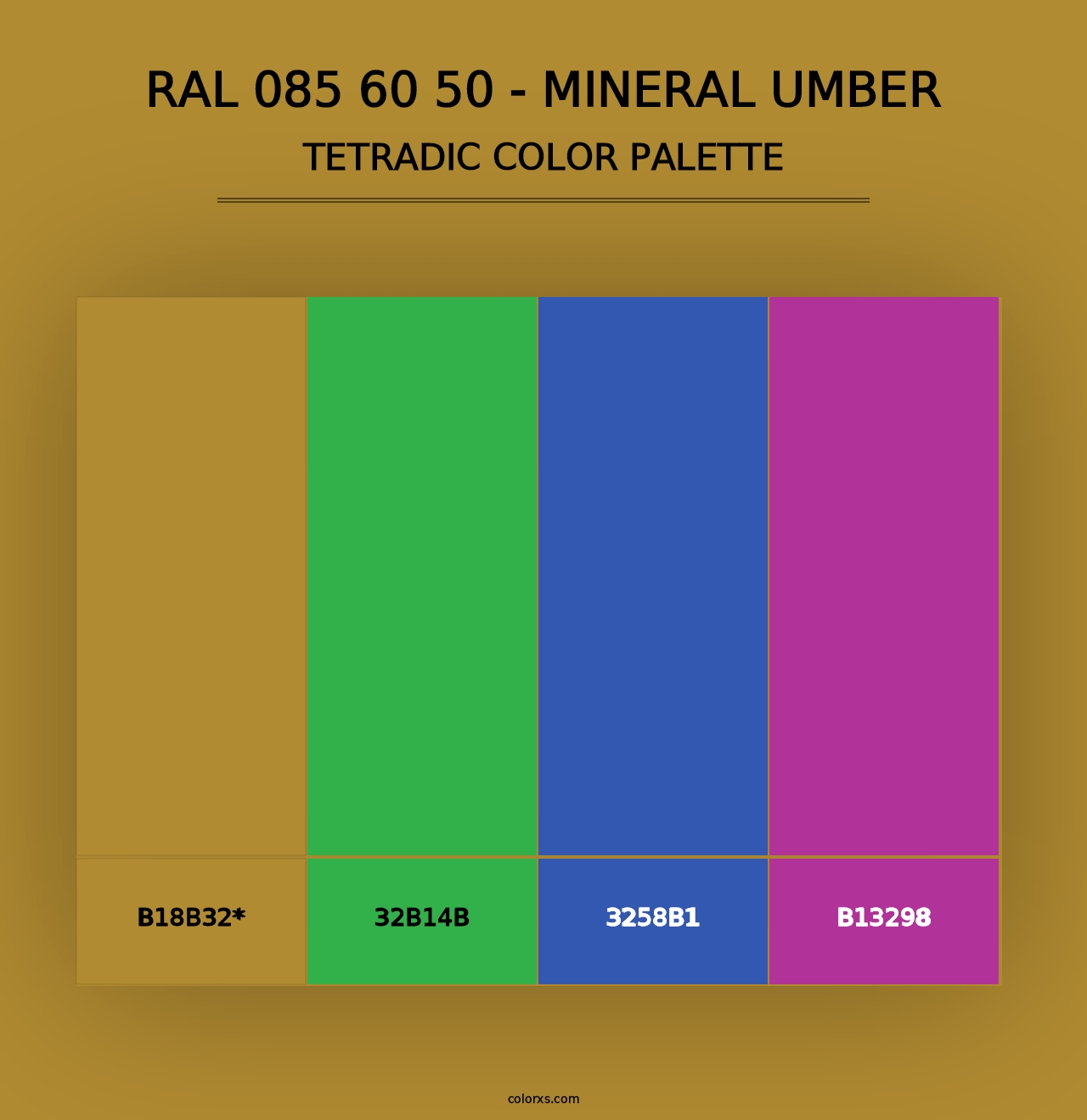 RAL 085 60 50 - Mineral Umber - Tetradic Color Palette