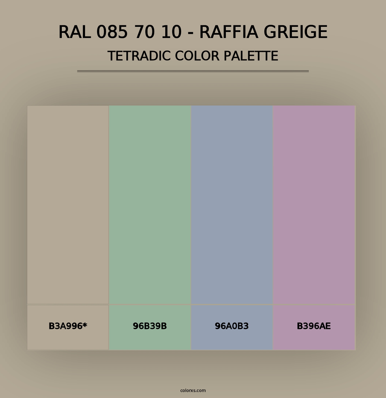 RAL 085 70 10 - Raffia Greige - Tetradic Color Palette