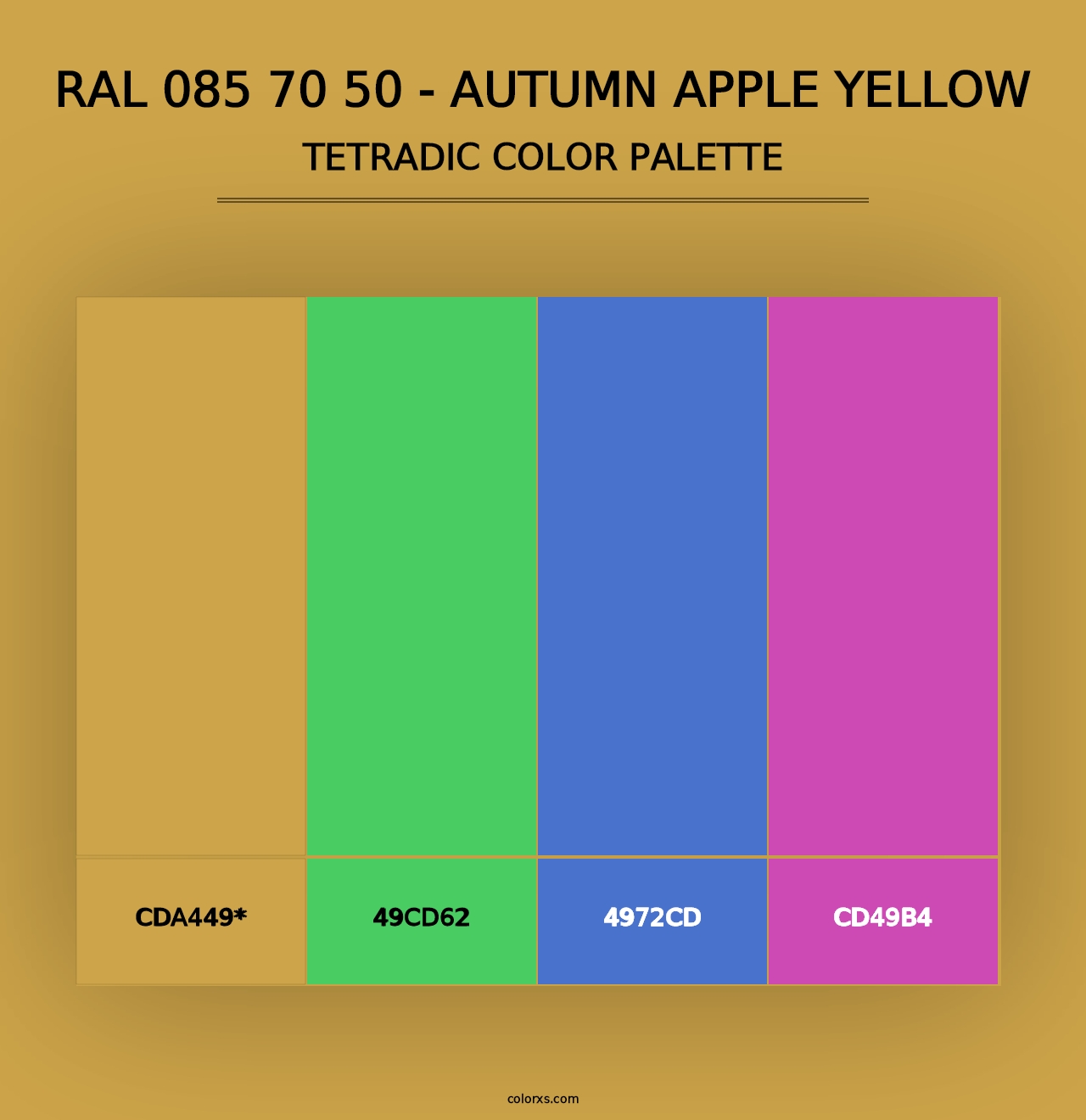 RAL 085 70 50 - Autumn Apple Yellow - Tetradic Color Palette