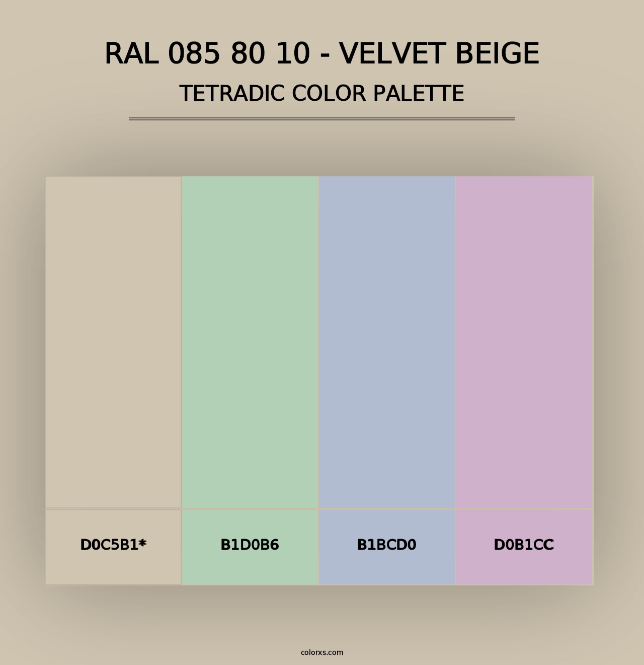 RAL 085 80 10 - Velvet Beige - Tetradic Color Palette