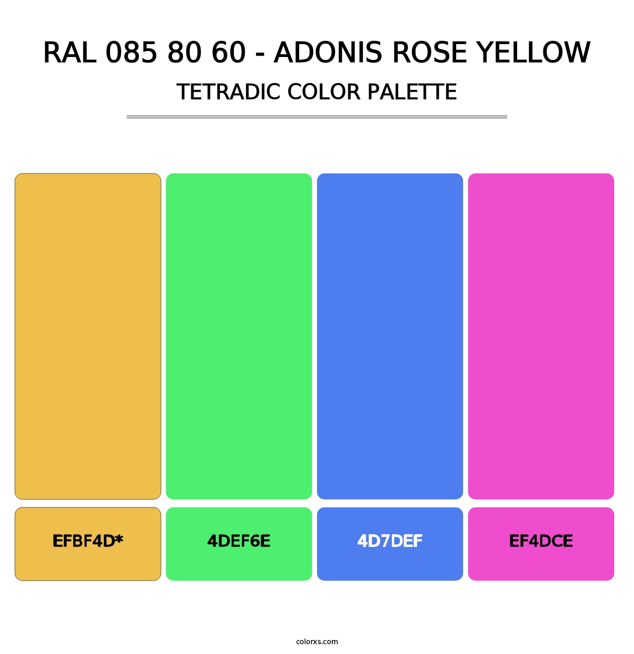 RAL 085 80 60 - Adonis Rose Yellow - Tetradic Color Palette