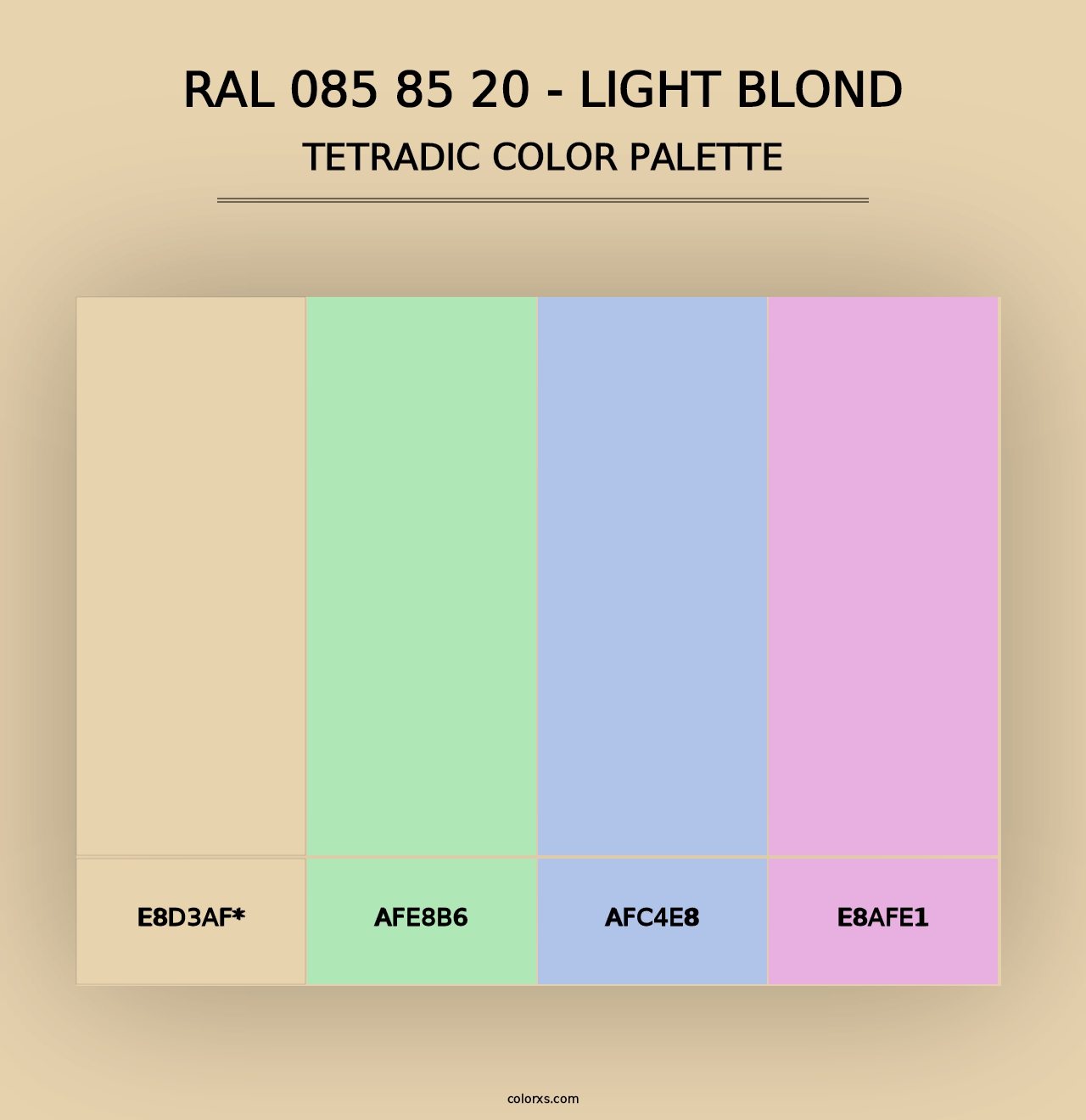 RAL 085 85 20 - Light Blond - Tetradic Color Palette