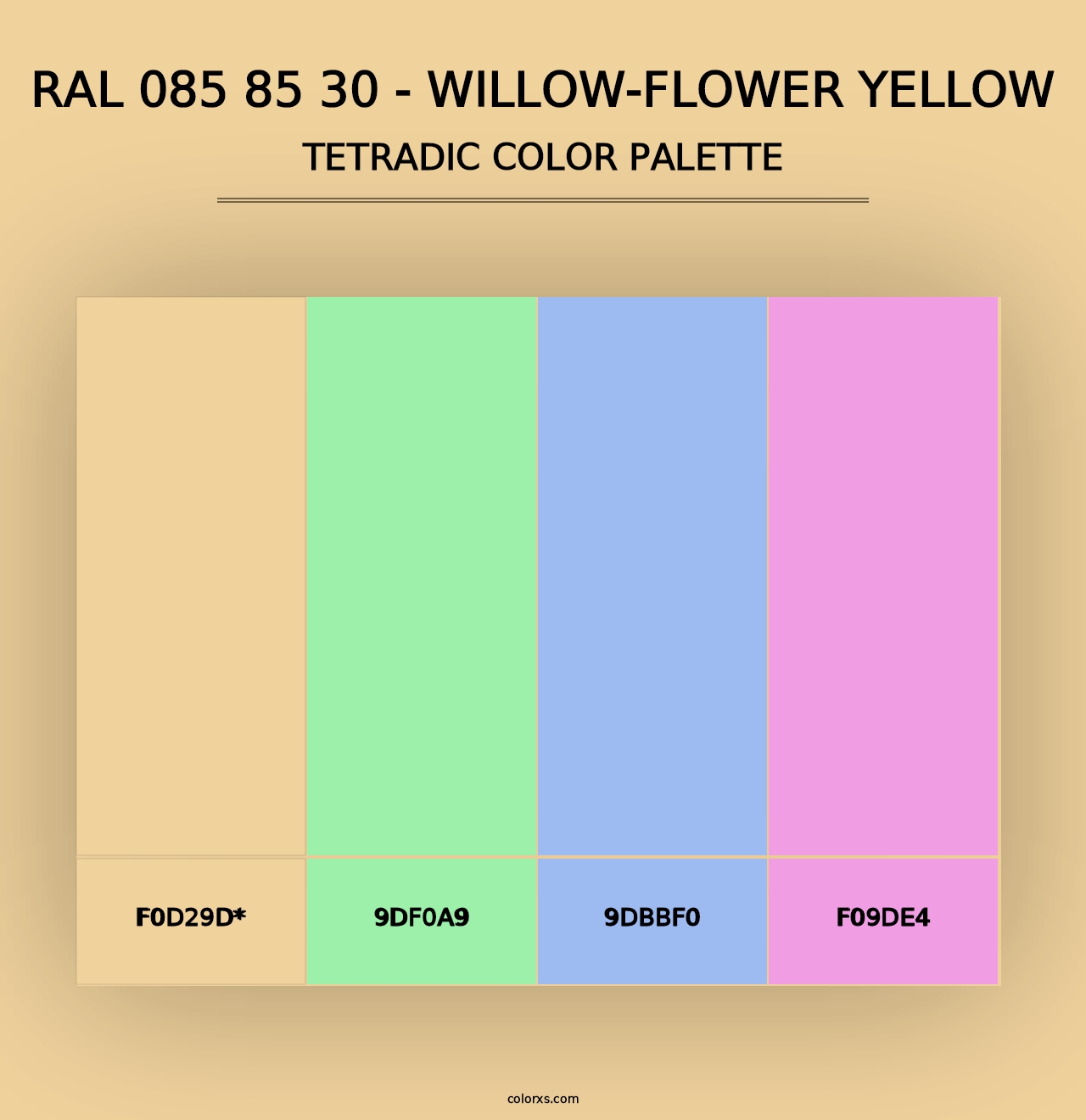 RAL 085 85 30 - Willow-Flower Yellow - Tetradic Color Palette