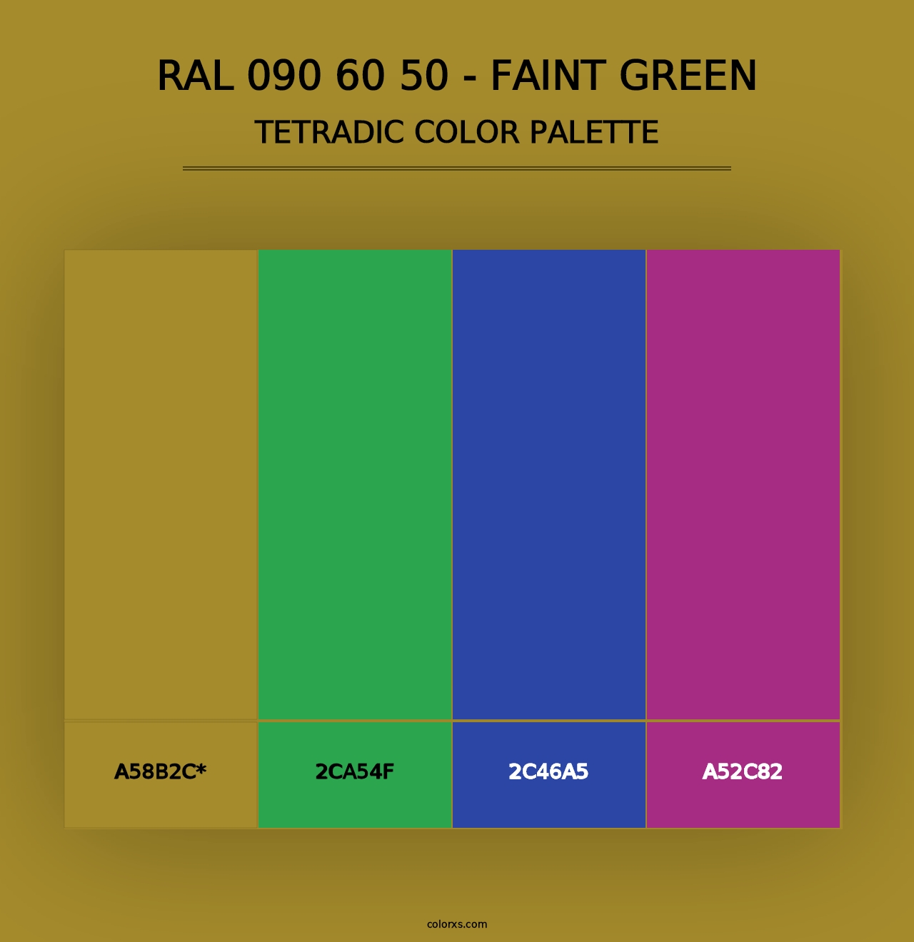 RAL 090 60 50 - Faint Green - Tetradic Color Palette