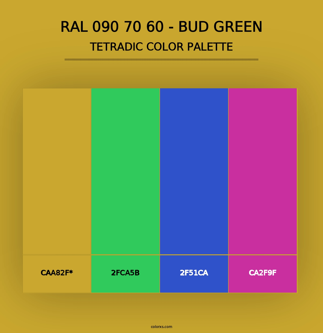 RAL 090 70 60 - Bud Green - Tetradic Color Palette