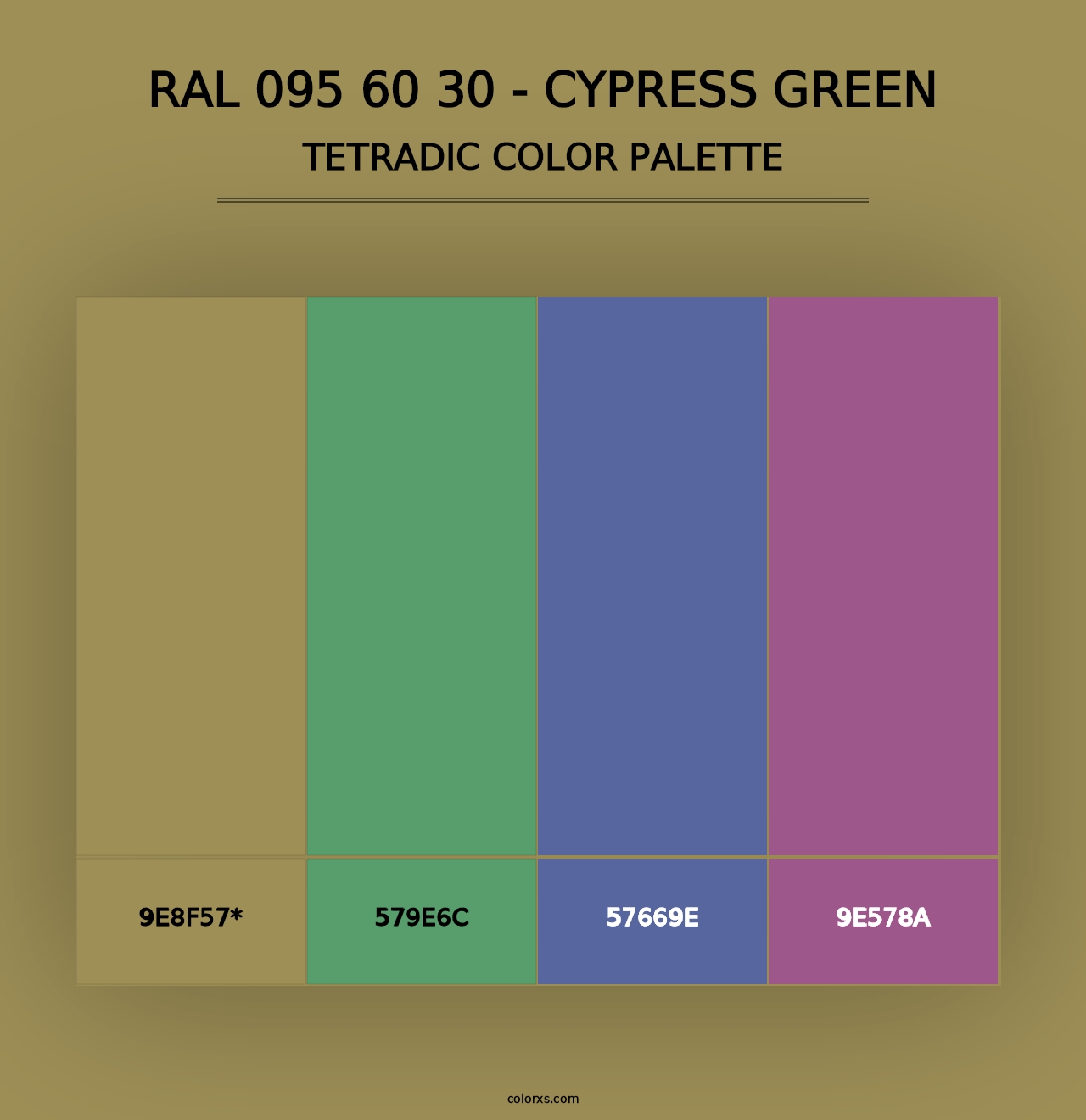 RAL 095 60 30 - Cypress Green - Tetradic Color Palette