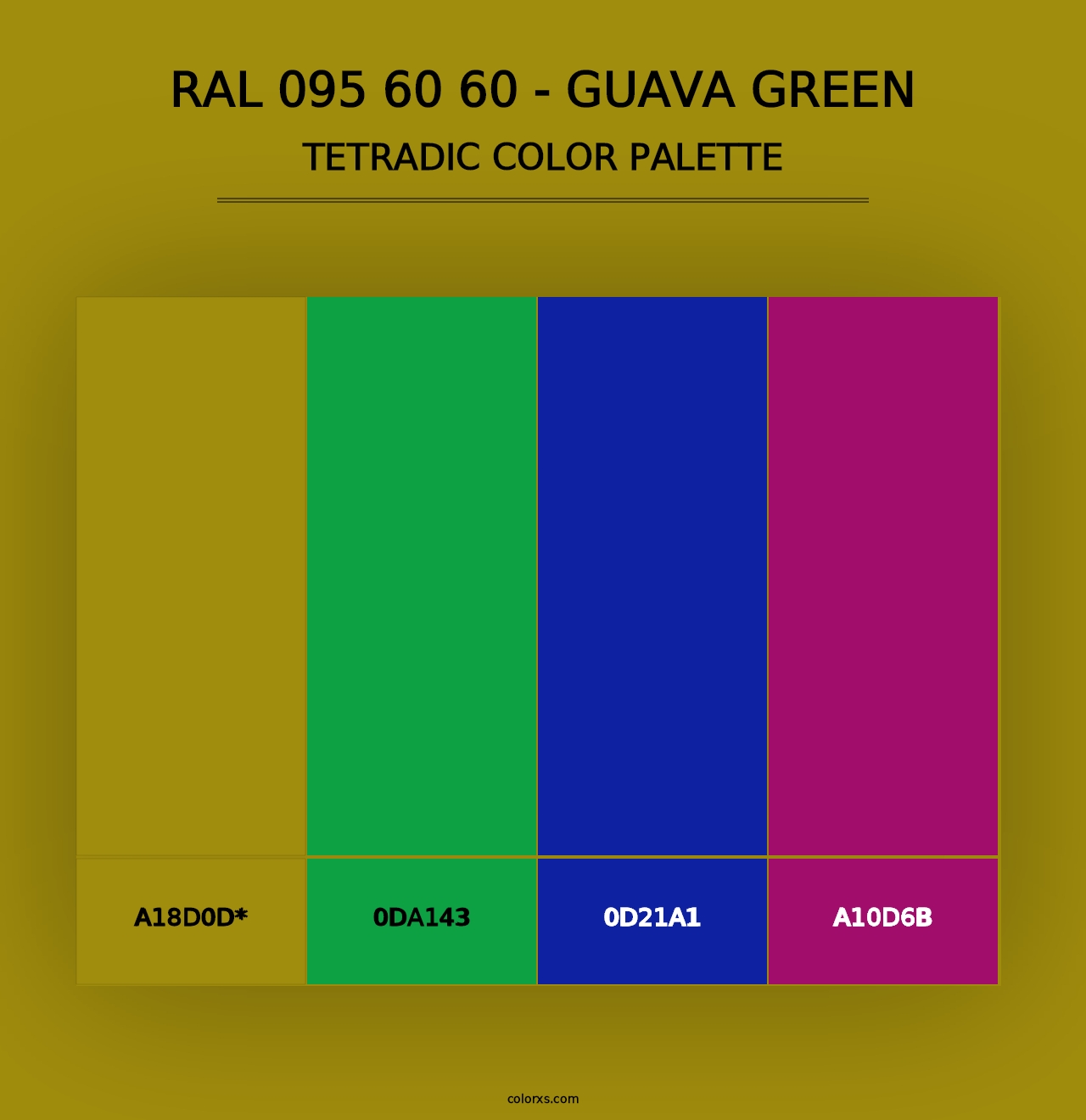 RAL 095 60 60 - Guava Green - Tetradic Color Palette