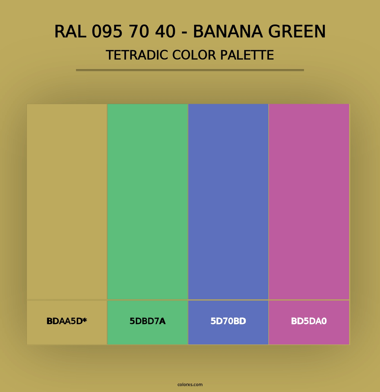 RAL 095 70 40 - Banana Green - Tetradic Color Palette