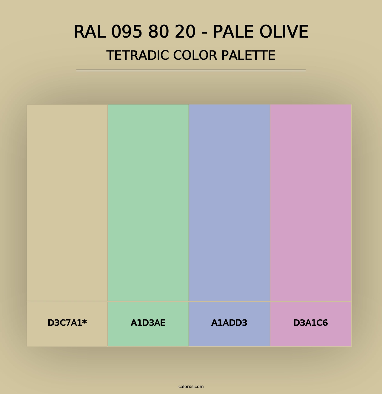 RAL 095 80 20 - Pale Olive - Tetradic Color Palette