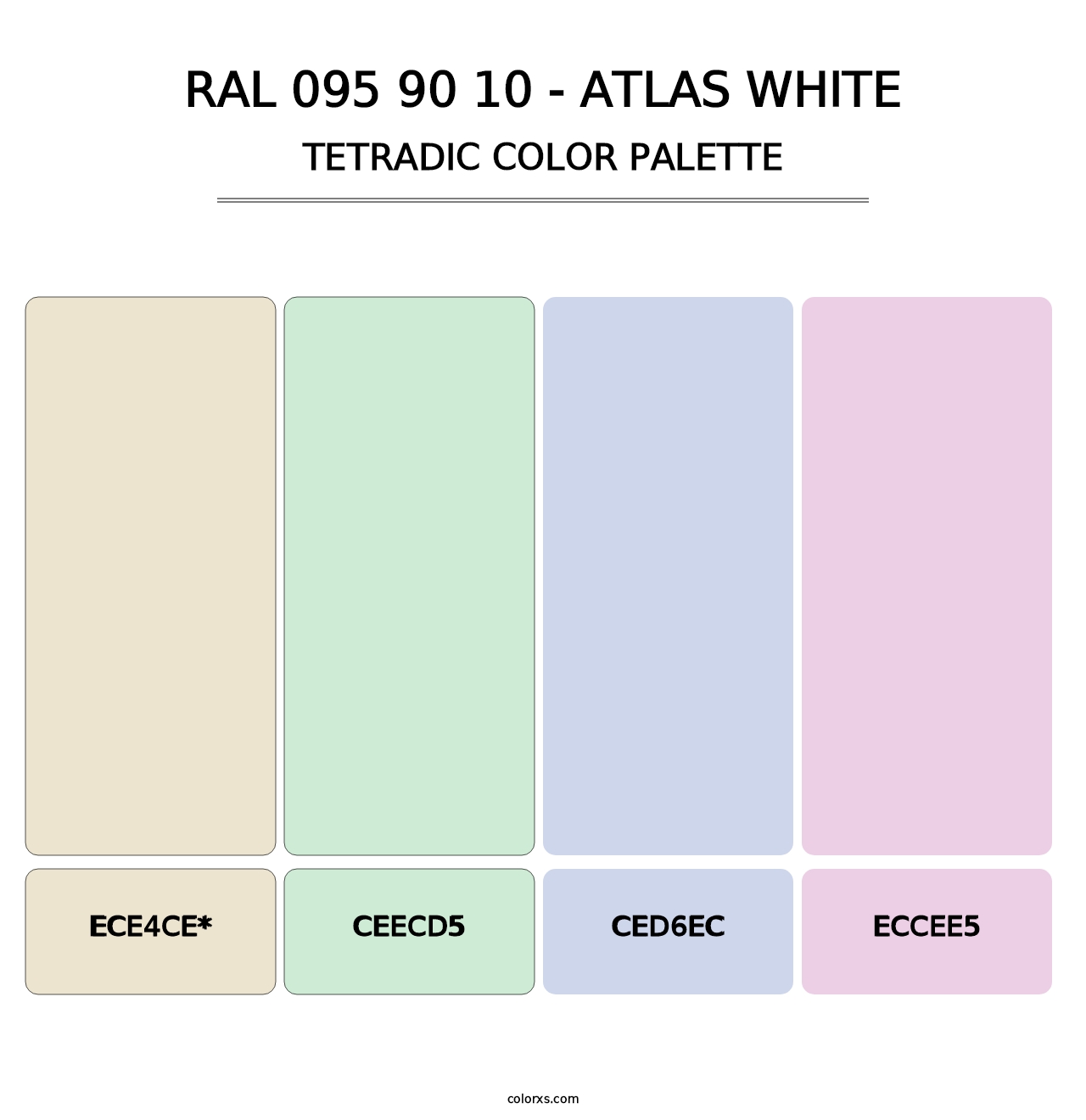 RAL 095 90 10 - Atlas White - Tetradic Color Palette