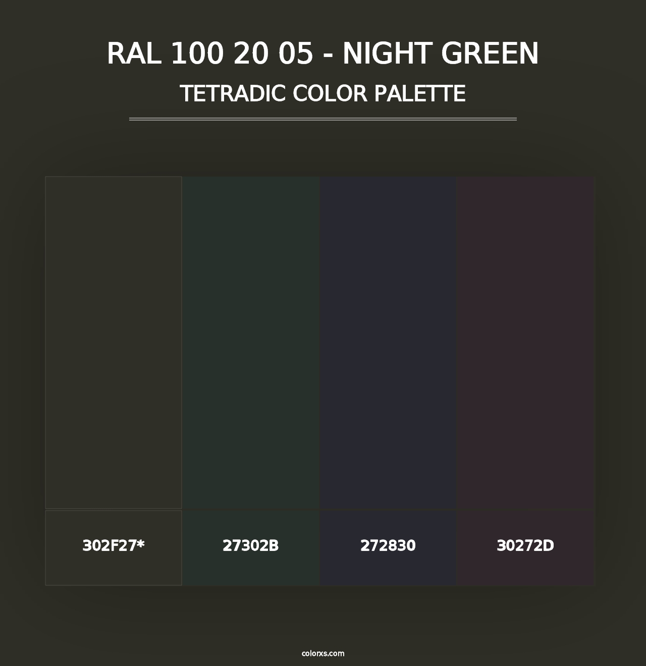 RAL 100 20 05 - Night Green - Tetradic Color Palette